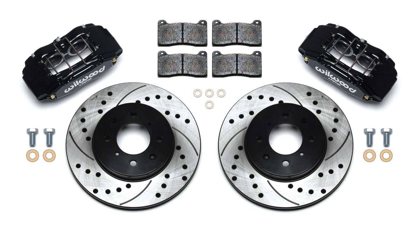 Wilwood 140-12996-D Brake Kit with Drilled Rotors, Black, Front