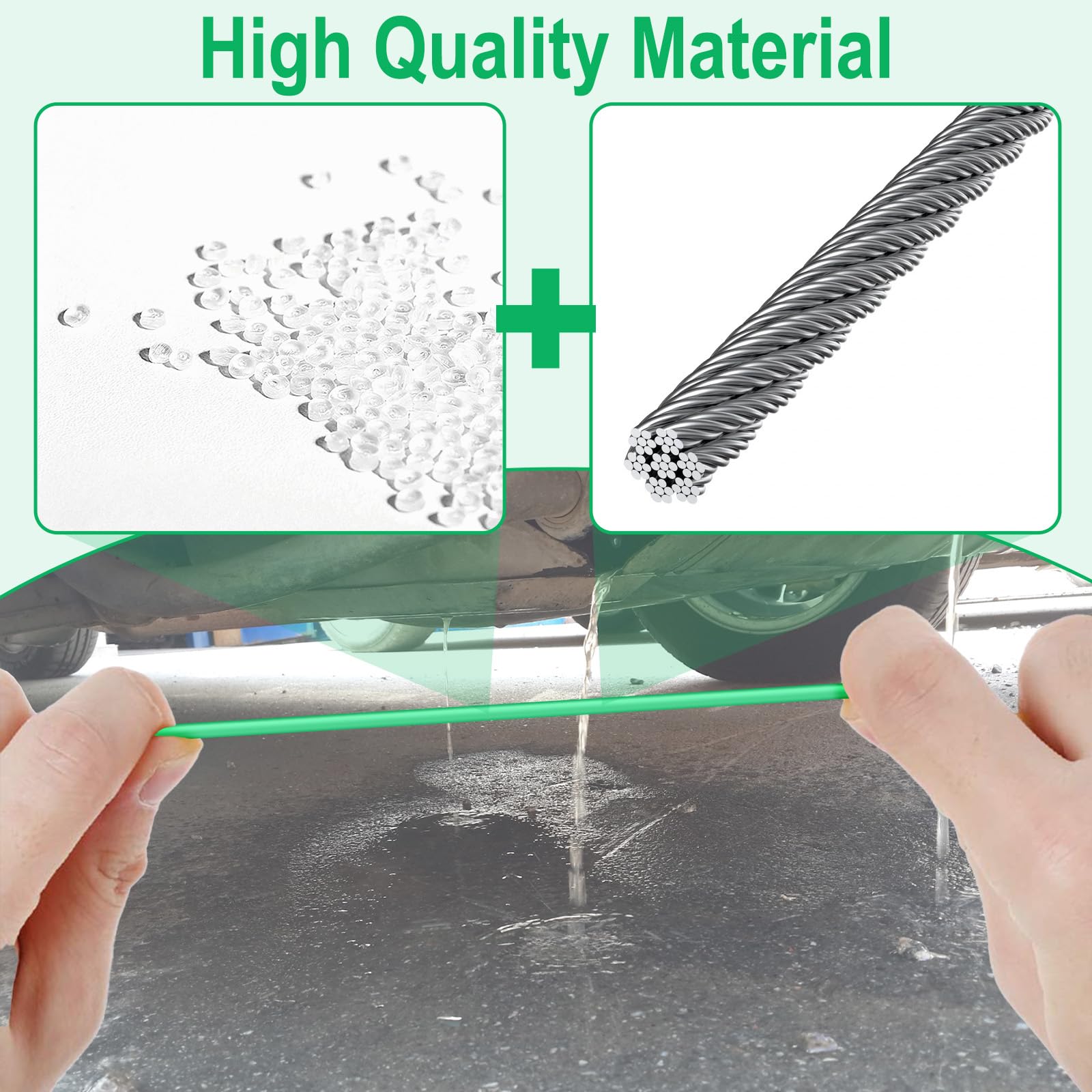 Ecocstm Auto Sunroof Drain Cleaning Tool, 78 Inch Flexible Tube Cleaning Brush, Flexible Drain Brush Extra Long Pipe Cleaners Fo