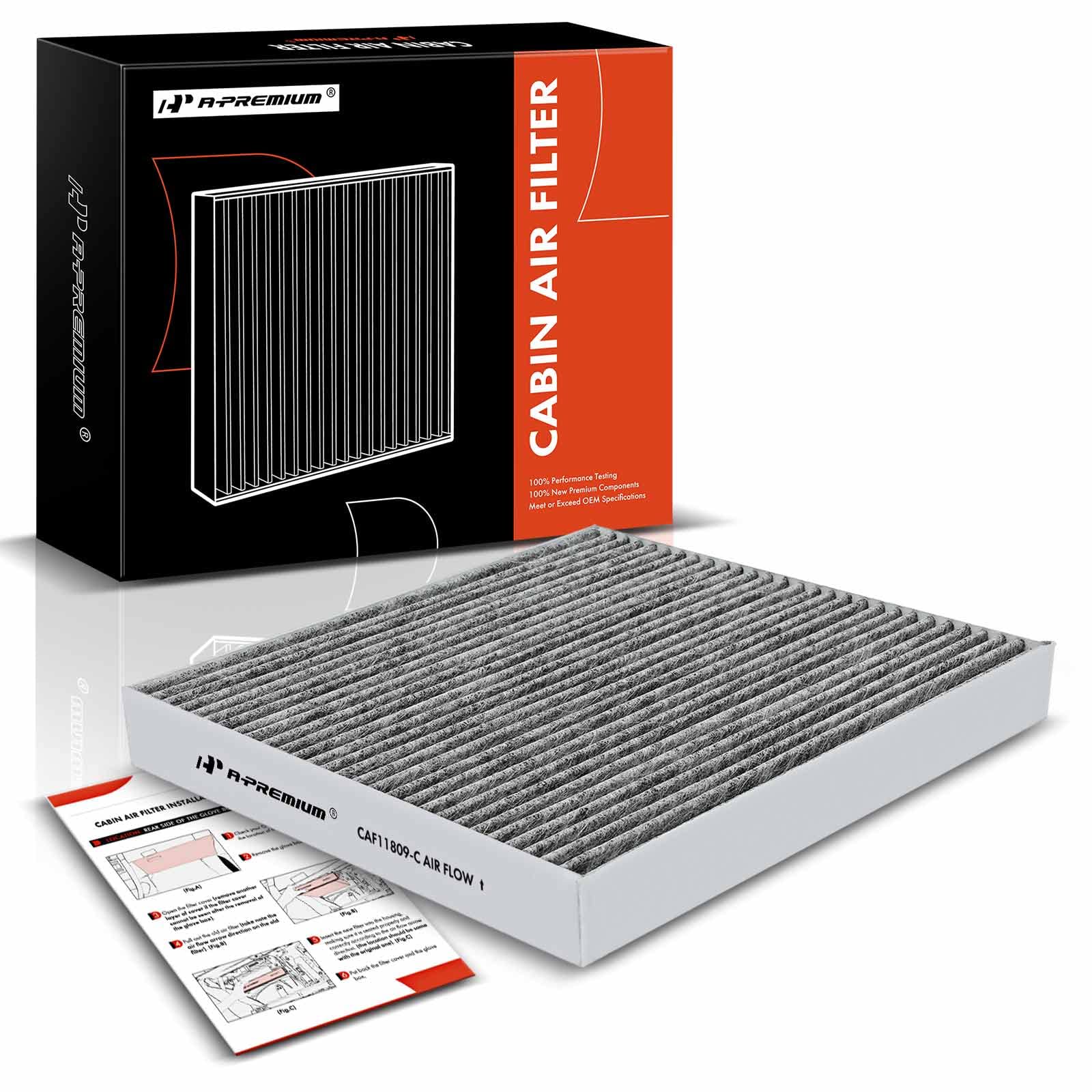 A-Premium Cabin Air Filter with Activated Carbon Compatible with Cadillac Escalade & Chevrolet Silverado 1500, Suburban, Tahoe &