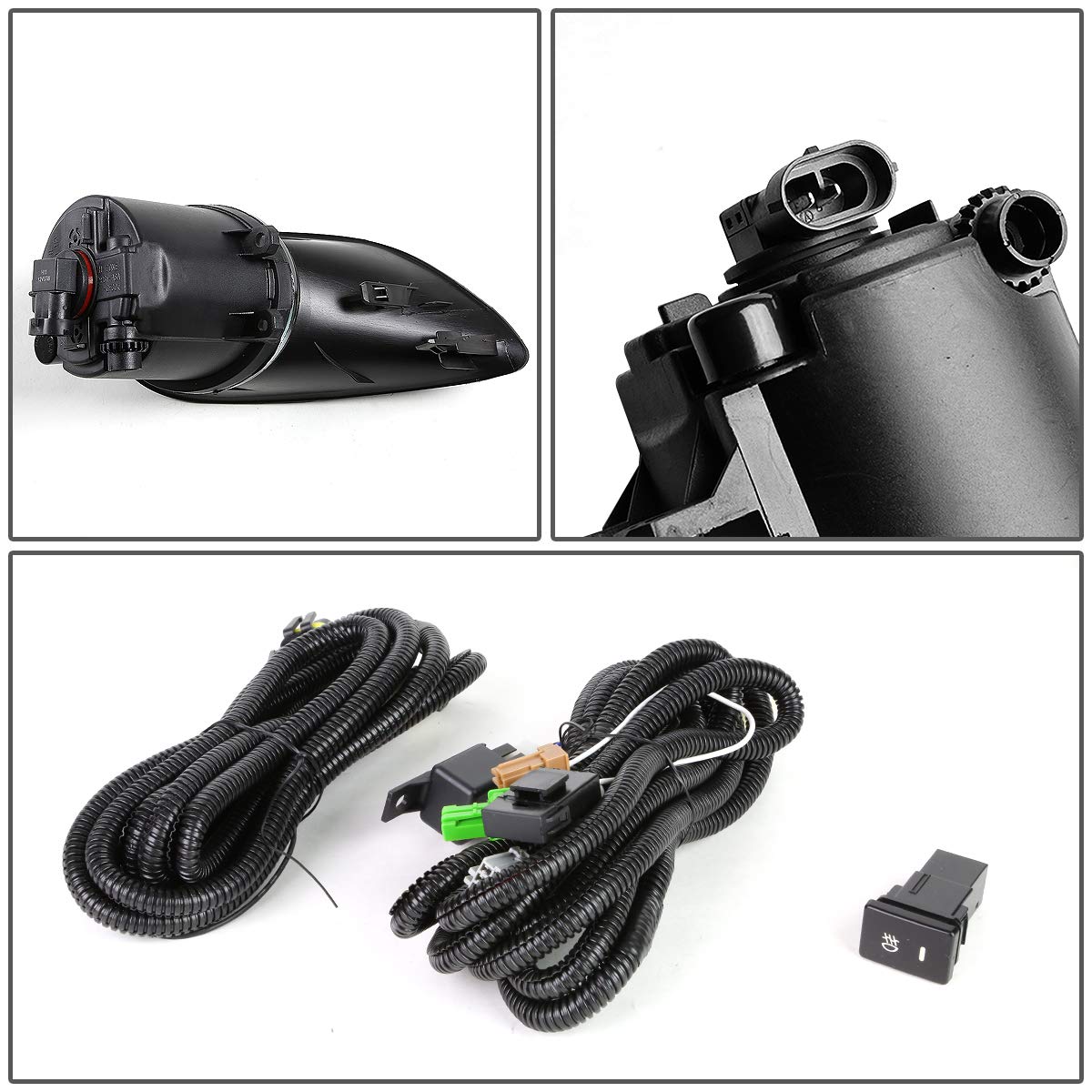 DNA MOTORING FL-ZTL-200-AM Fog Light With Switch Driver & Passenger Side Enhance visibility [Compatible with 06-11 Yaris 4-Door Sedan]