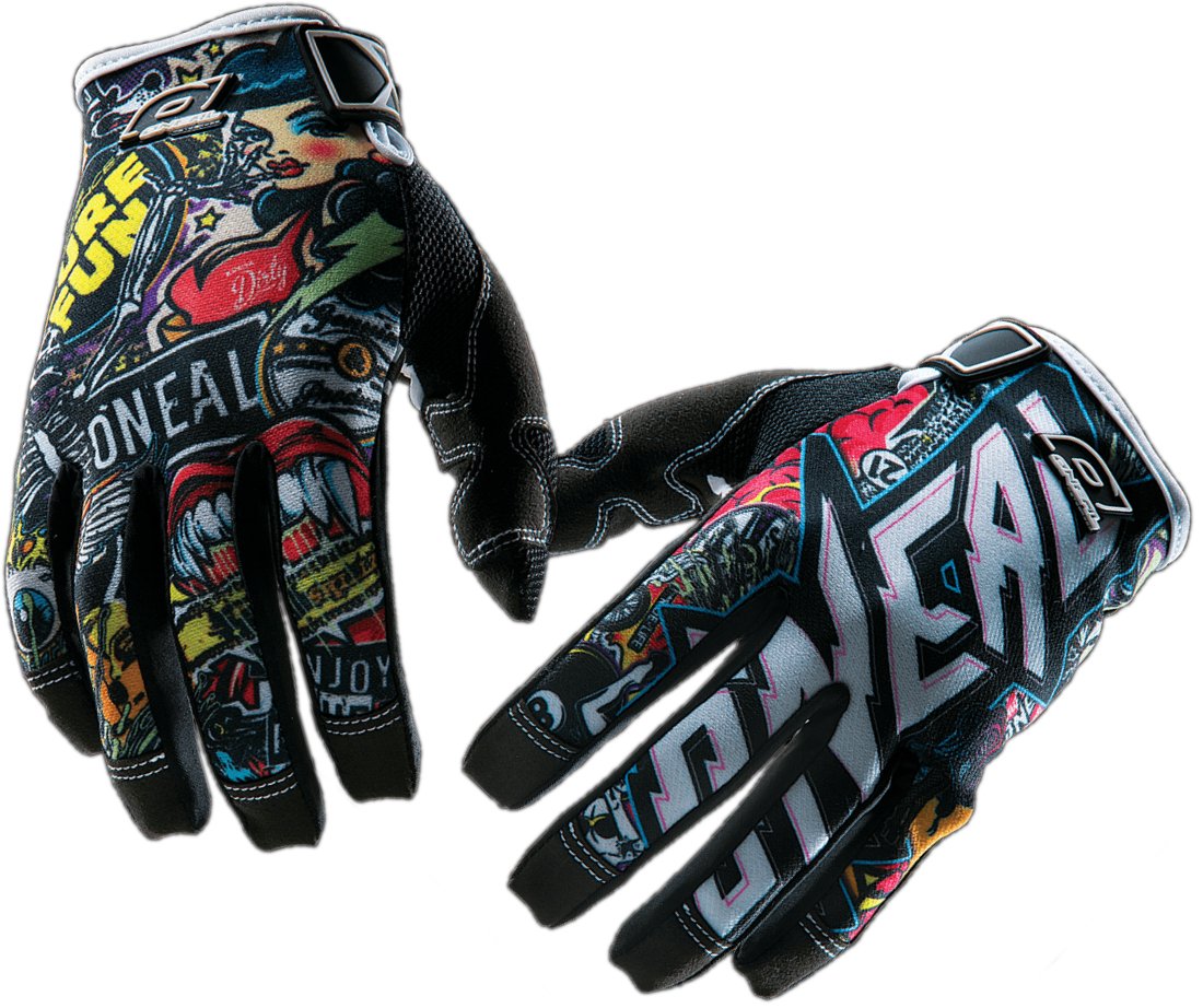 O'Neal - 0385-130 Jump Gloves With Crank Graphic (Black/Multicolor, Size 10)