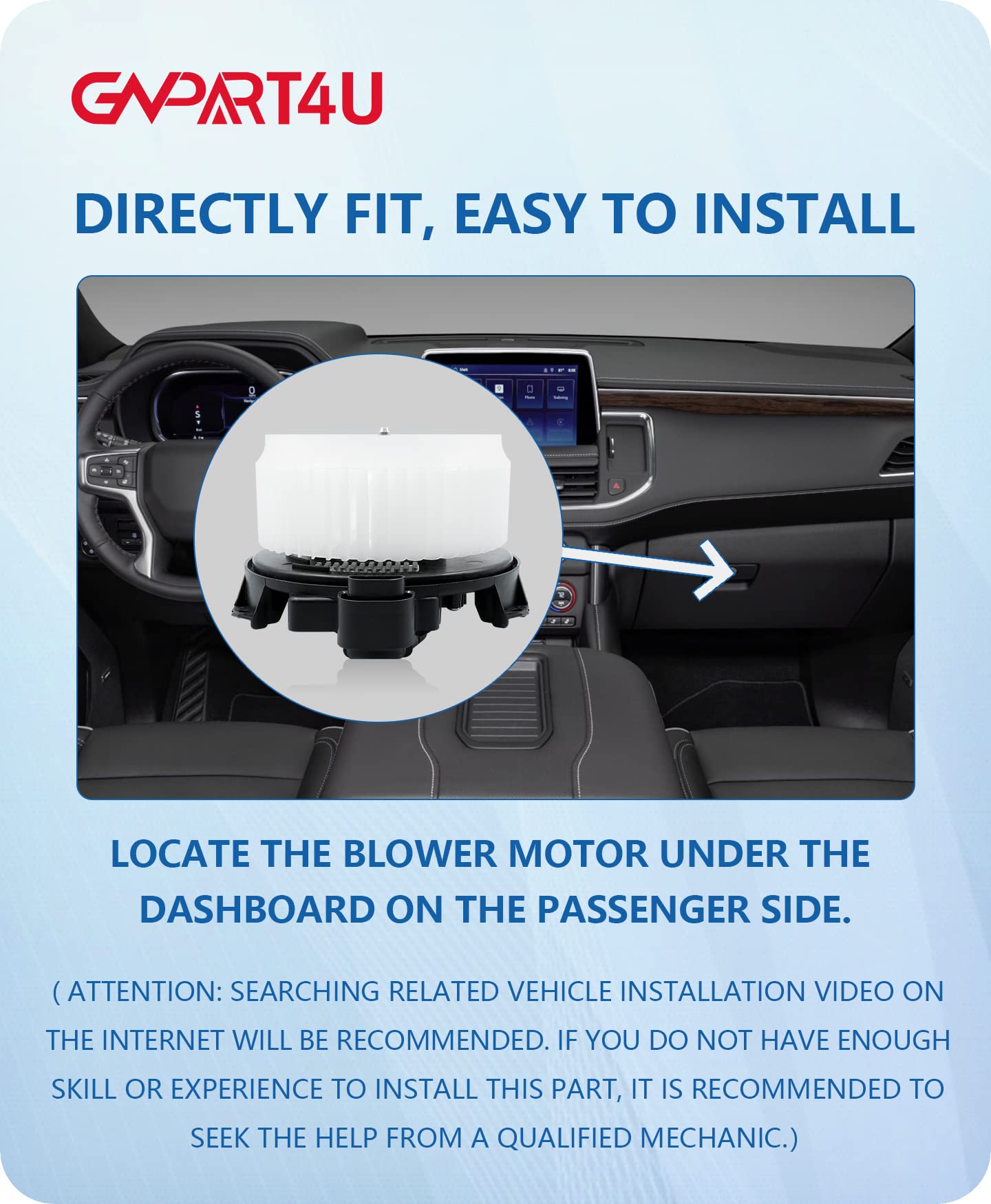 Gvpart4U Blower Motor Front For Toyota Tundra Camry 4Runner Highlander Venza Avalon 2007 2008 2009 2010 2011 2012 2013 2014 2015