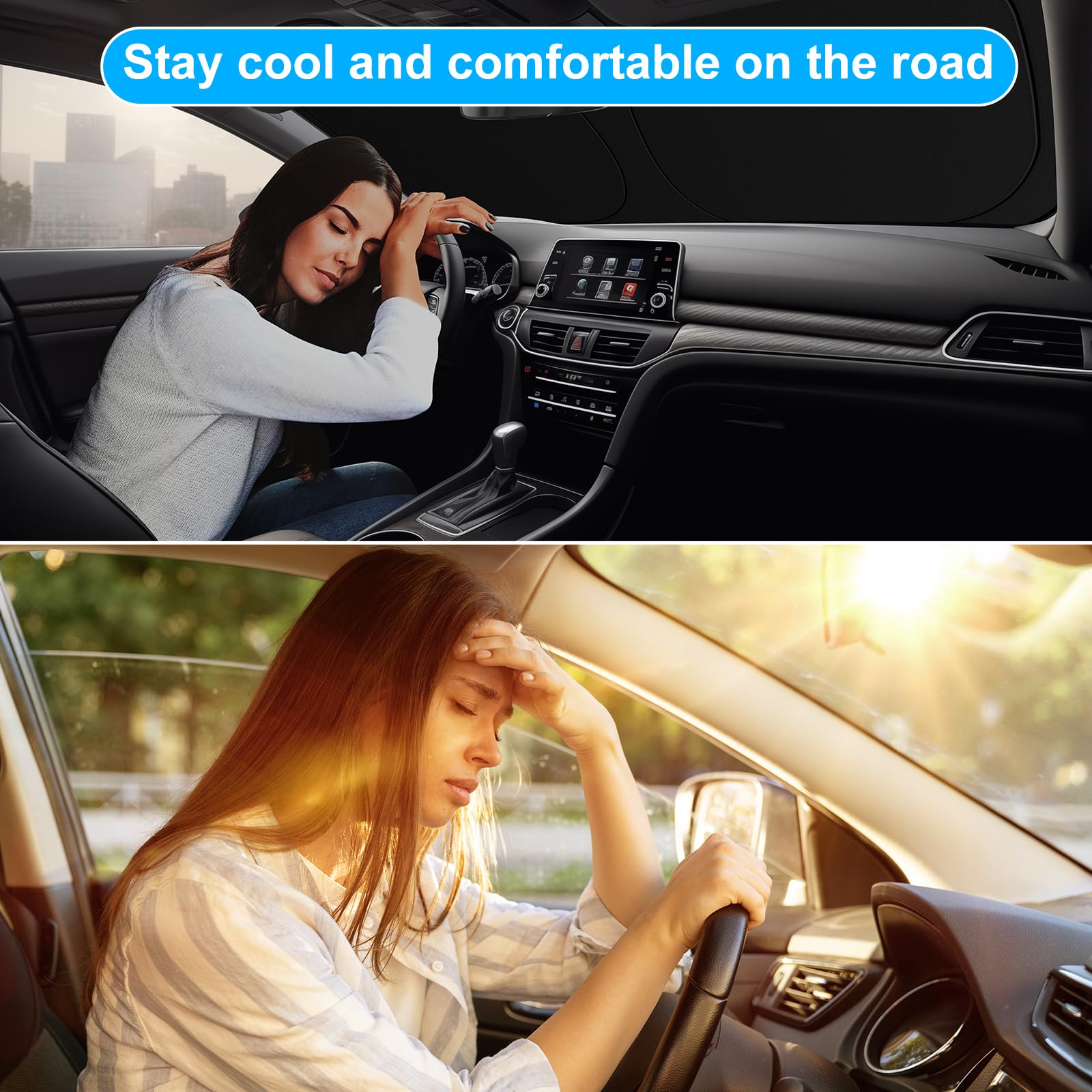 Shinehome Car Windshield Sun Shade For 2018 2019 2020 2021 2022 2023 2024 2025 Honda Accord Front Window Sun Visor Reflector 210