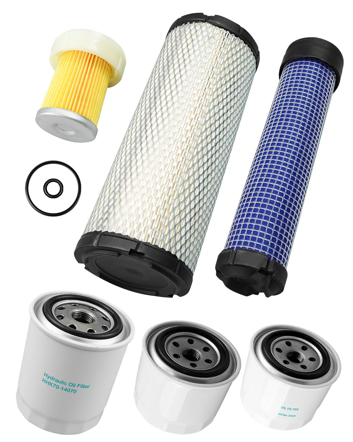 Filter Kit Fit For Kubota L2501 L2800 L3200 L3400 L3700SU L3800 HST Tractor, Air Filter, Oil Filter, Lube Filter, Fuel Filter, H