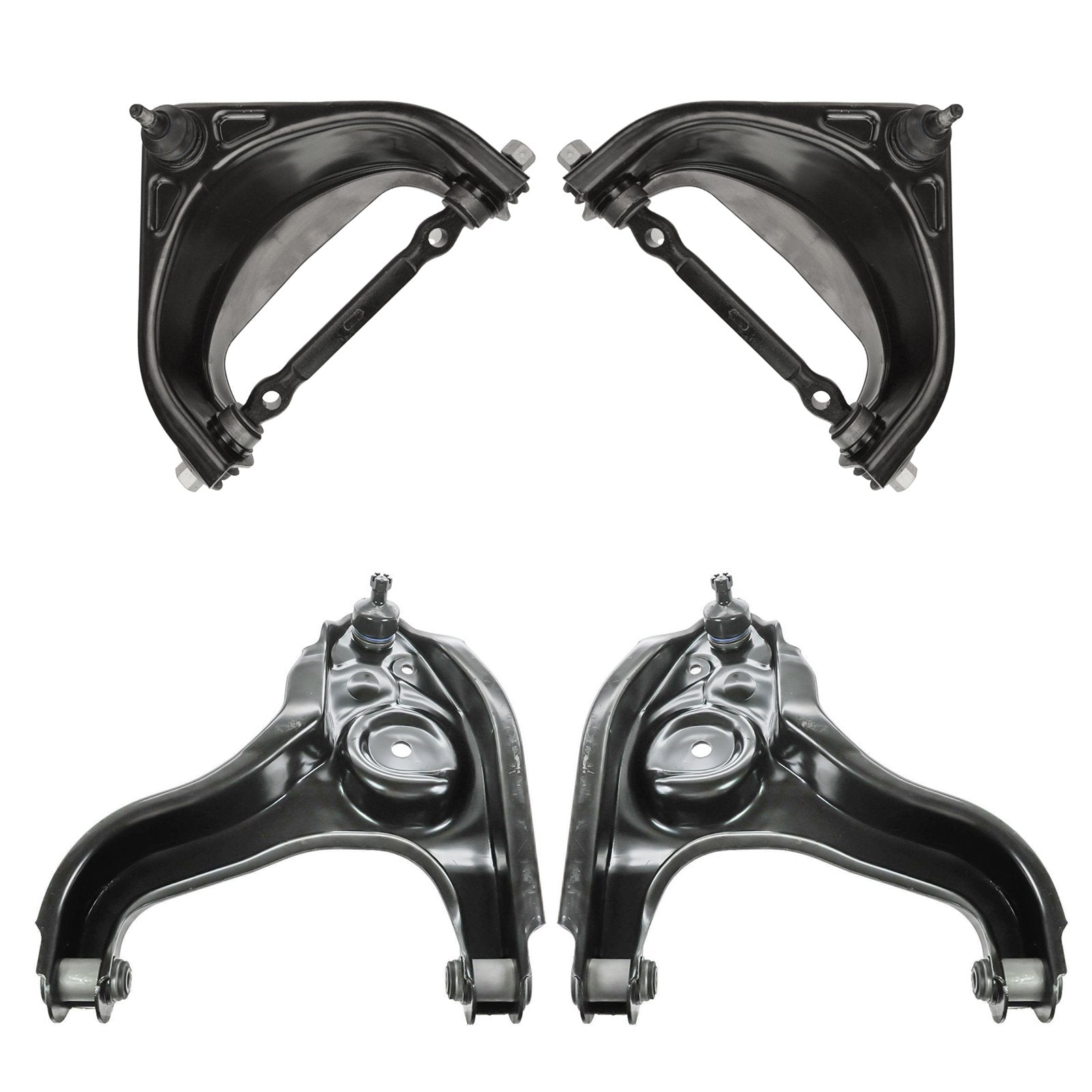 TRQ Front Upper & Lower Control Arm with Ball Joint Set Compatible with 1994-1999 Dodge Ram 1500 RWD K620480 K620481 MS20376 MS2