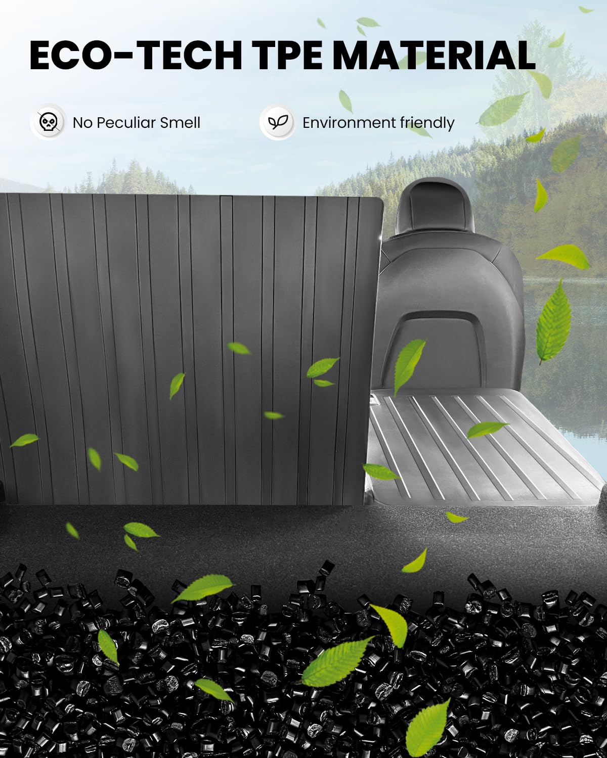 Lasfit Rear Seat Back Cover Fit For Tesla Model 3 Second Row Backrest Protector, Tpe Wear Resistant Seat Mat For 2017-2023 Acces