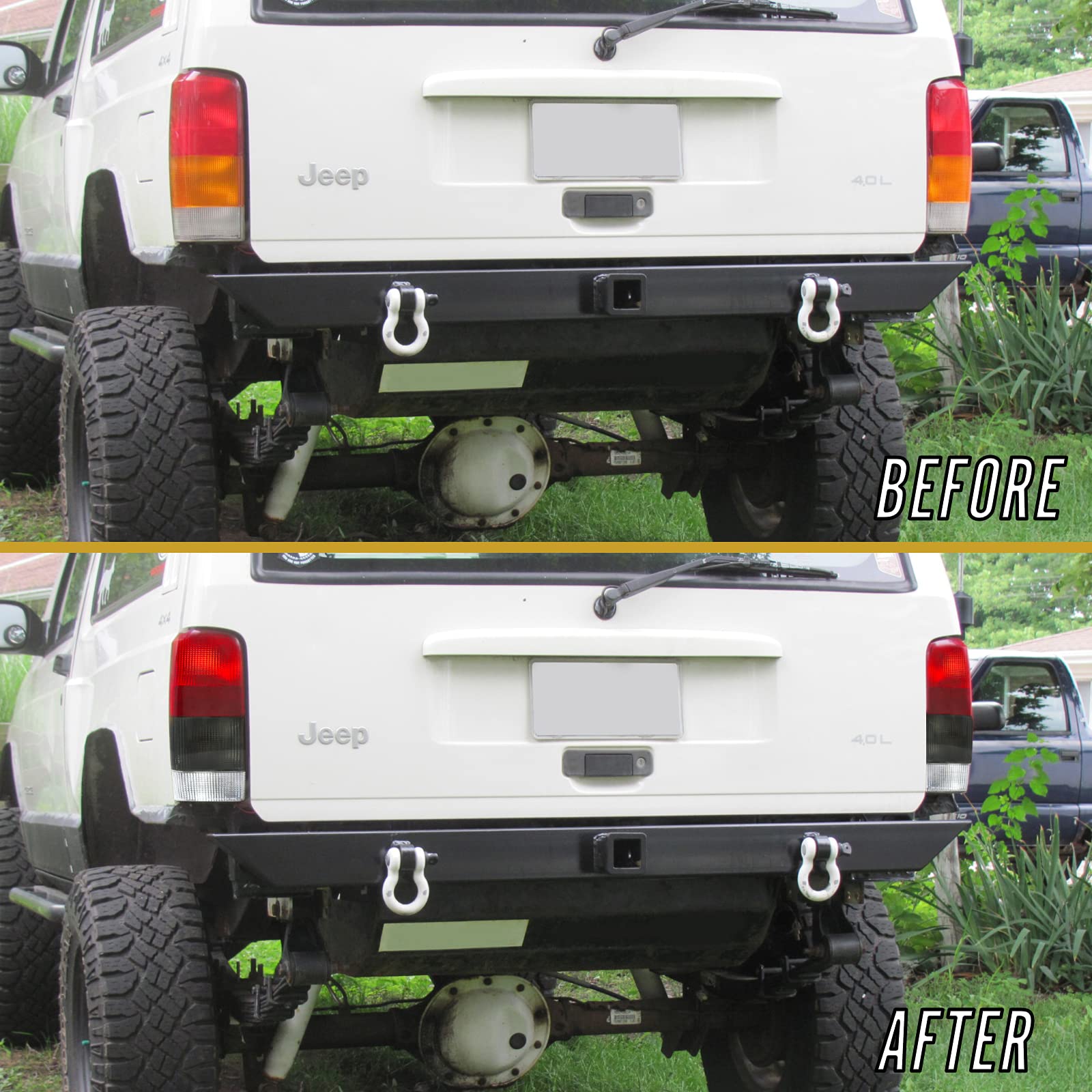 Usr Depo 97-01 Xj Tail Lights - Red/Smoke Lens Rear Tail Lamps Set (Left + Right) Compatible With 1997-2001 Cherokee Xj Chassis