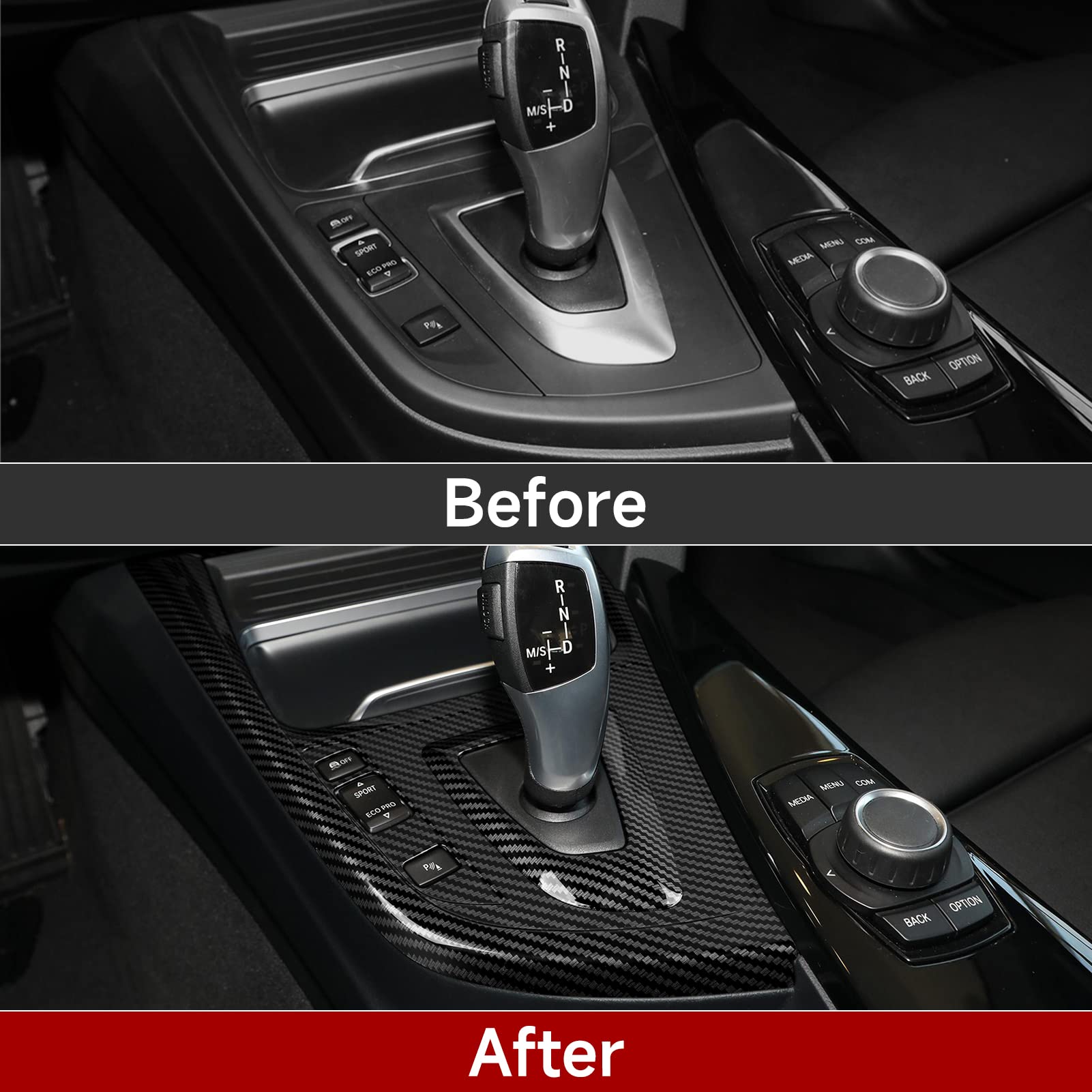 Car Trim Gear Shift Cover Carbon Style Abs Decal Trim Fits For Bmw F30 F31 F34 3Gt F32 F33 F36 3 4 Series Accessories, 2012-2019 - 330E Not Fit