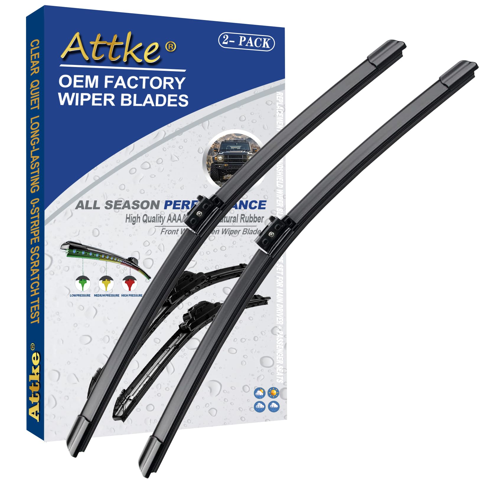 Attke Oem Quality Front Windshield Wiper Blades, Factory Replacement Mercedes-Benz C300 2015-2022 Glc300 2016-2019/22''+22'' (Se