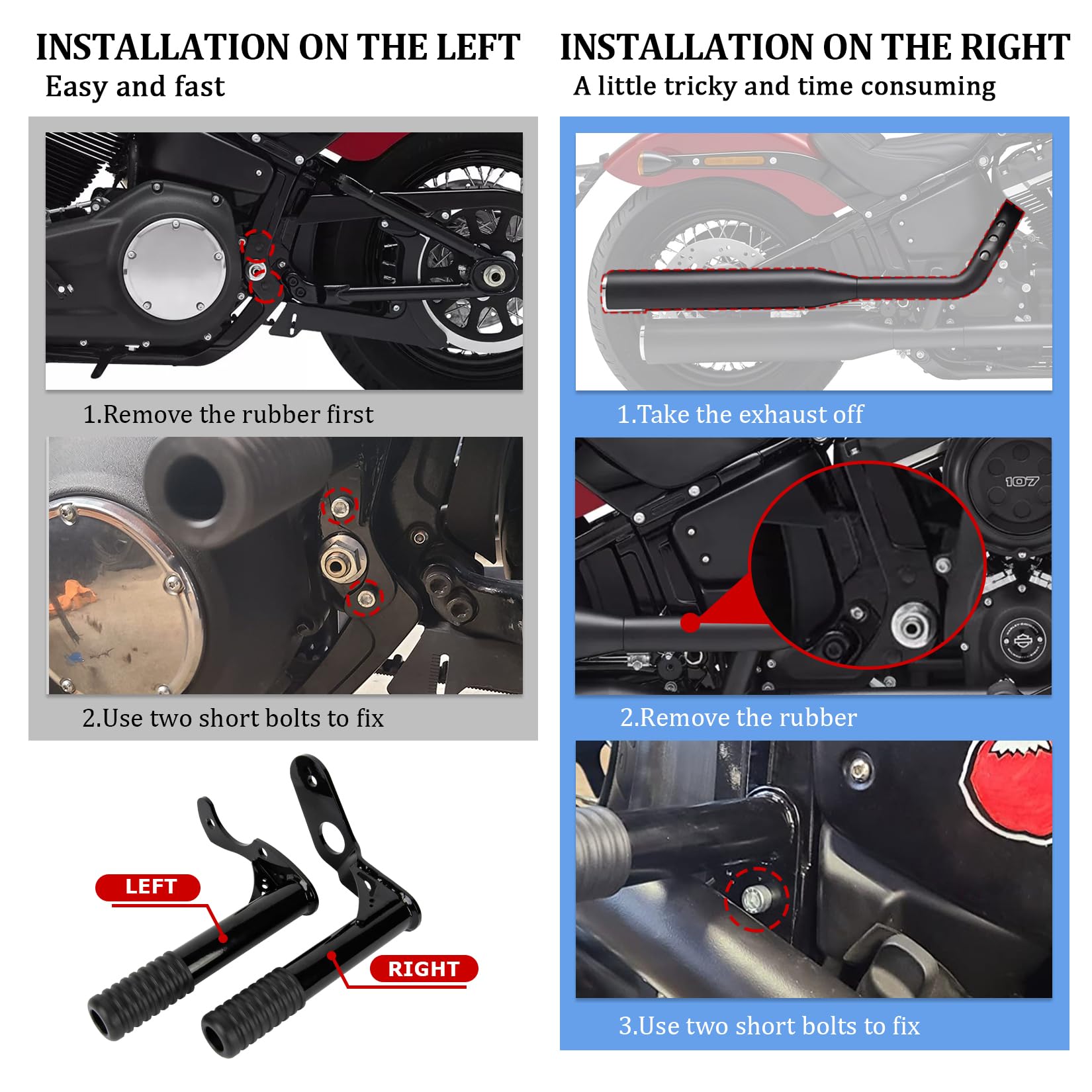 Motorcycles Passenger Peg Crash Bar Frame Slider 2-in-1 for Softail Street Bob Fat Bob Low Rider Heritage Classic 2018 2019 2020