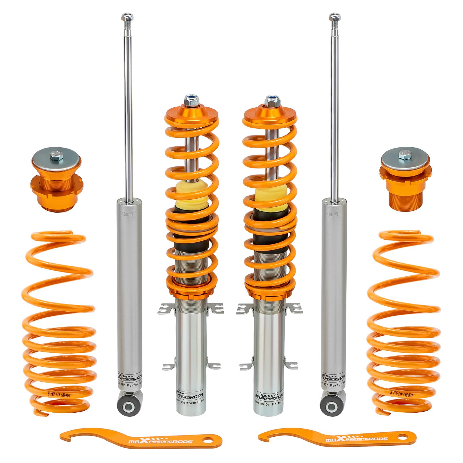 Maxpeedingrods Coilovers For Vw Golf Mk4 1998-2007, For Vw New Beetle 1998-2010, For Seat Leon 1999-2006, For Vw Jetta Mk4 1999-2005, Coilovers Suspension Kit, Amortiguador Shock Absorber Struts Gold