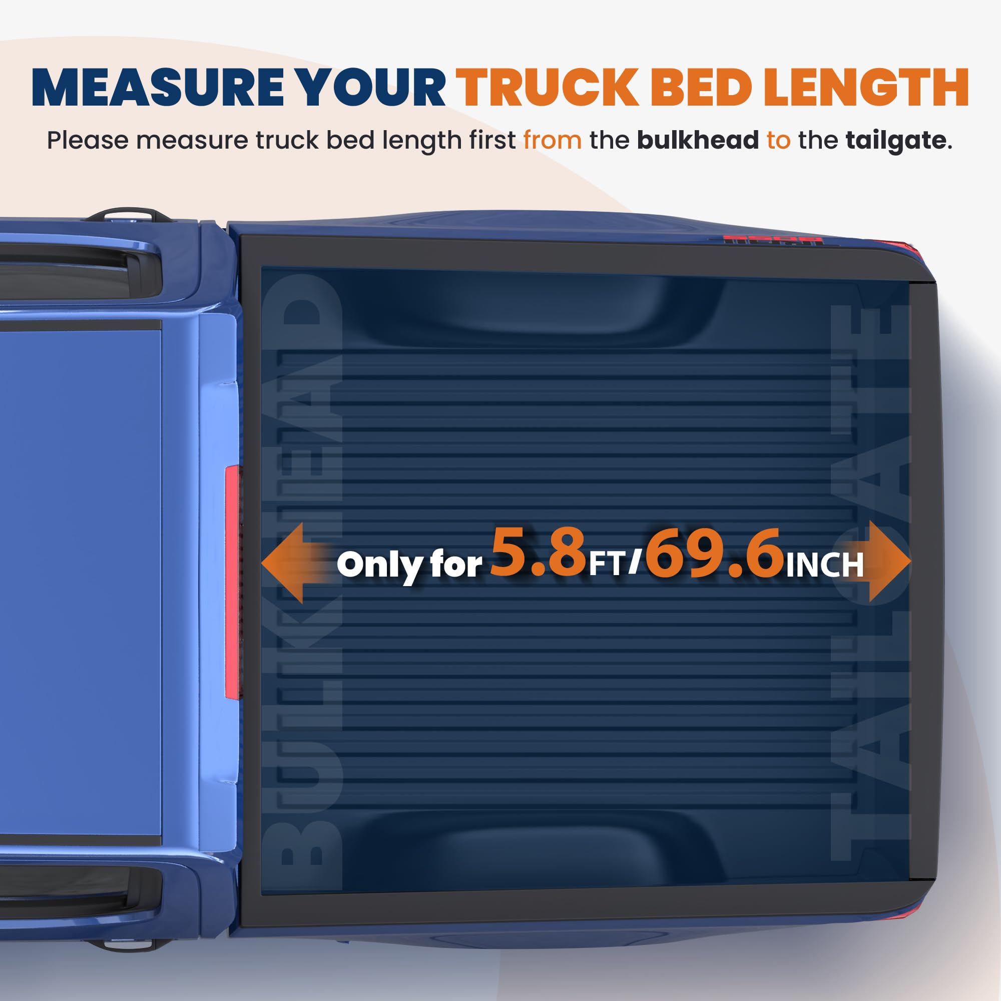 KUIPERAUTO Soft Tri 5.8FT Truck Bed Tonneau Cover Compatible for 2019-2025 Chevy Chevrolet Silverado/GMC Sierra 1500 (Excludes 2