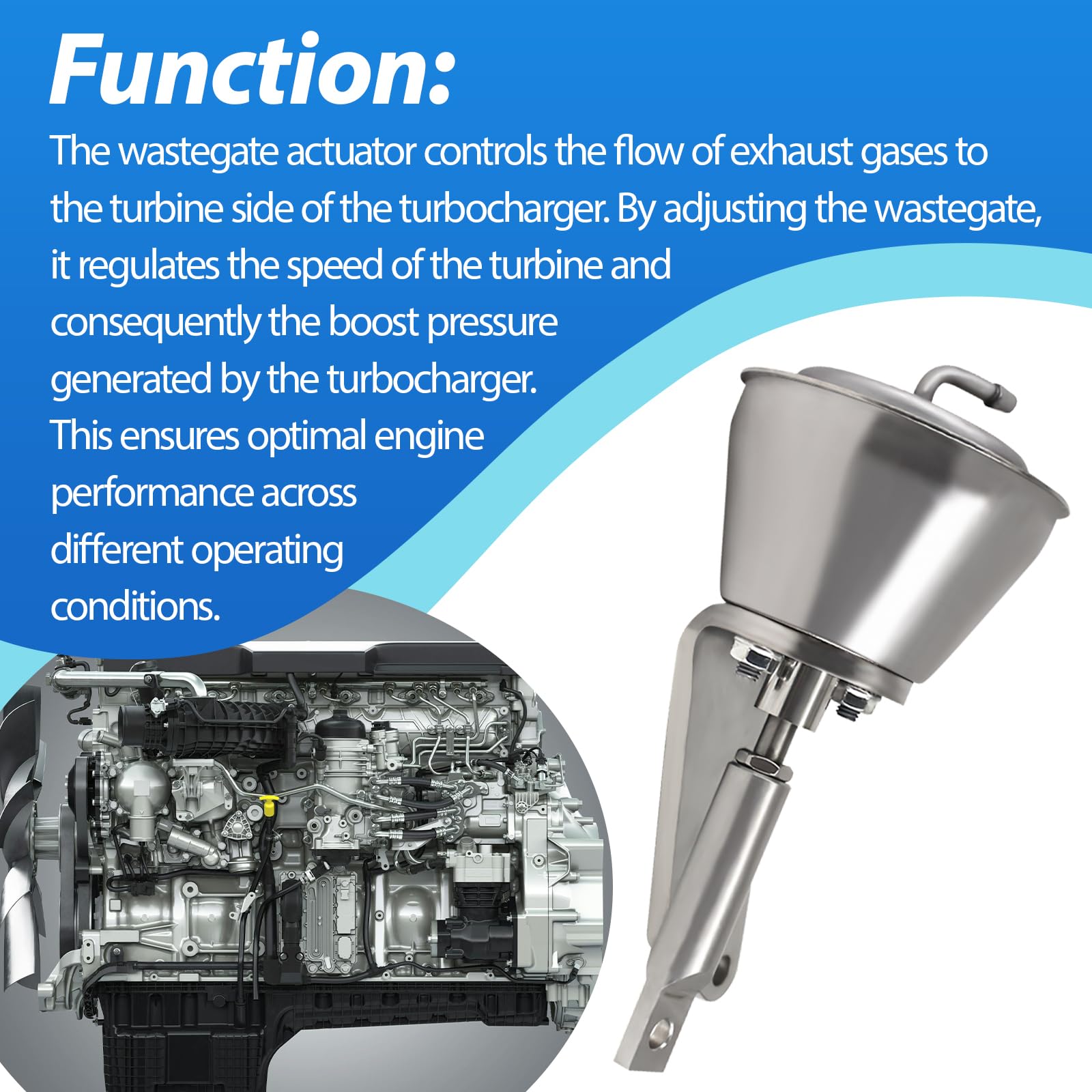 Turbocharger Wastegate Actuator With Heat Shield Fits For Detroit Diesel Dd13 Dd15 Replaces A4710964399 A4710963599 A4710964999
