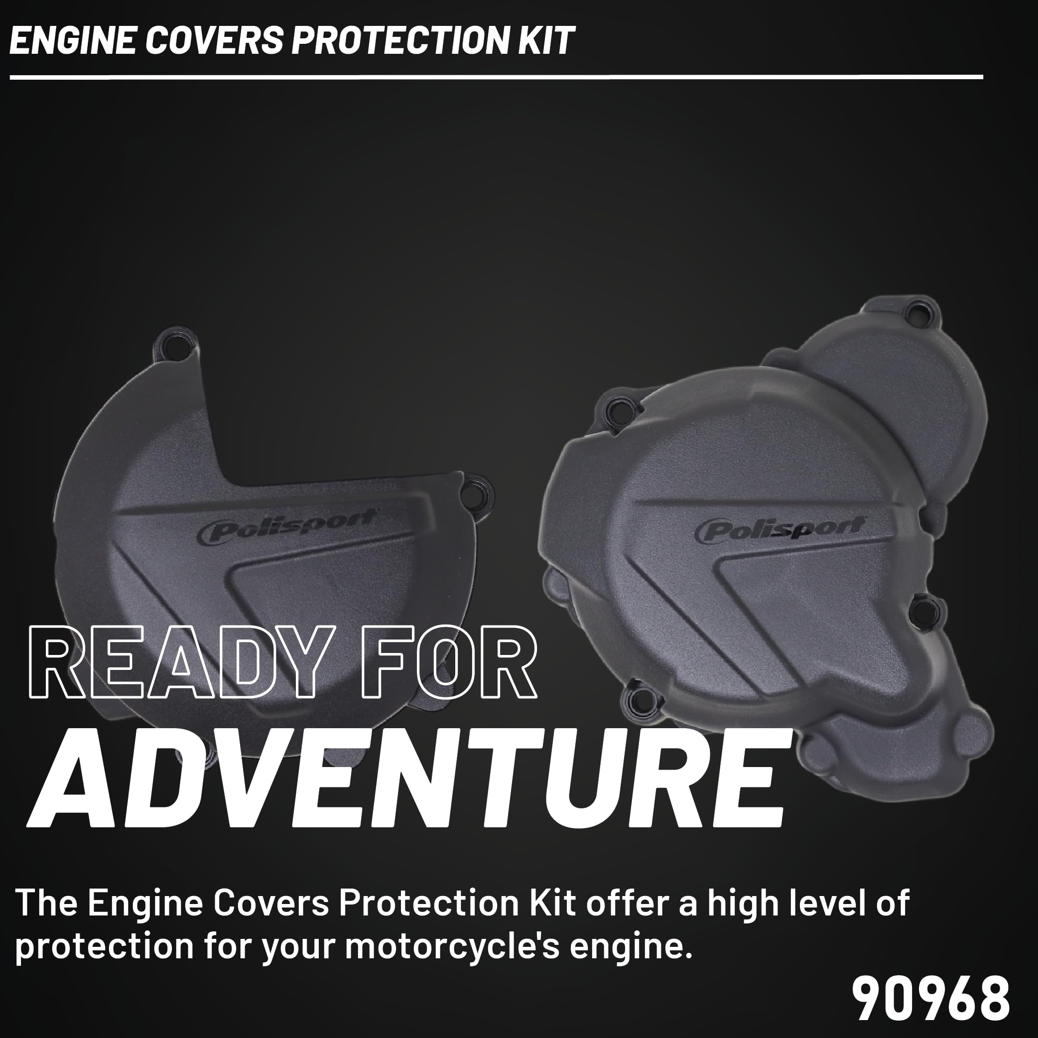 Polisport Engine Covers Protection Kit KTM EXC/XC-W 250/300 (2017-22). OEM Quality with Superior Fit, Flexibility, and Durabilit