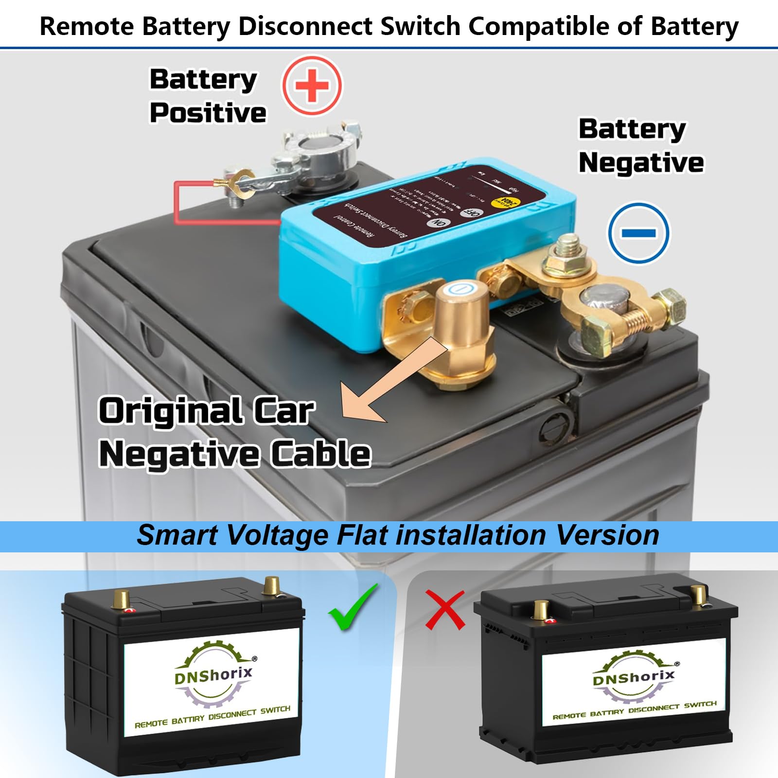 Remote Battery Disconnect Switch 12V, 240A, Upgrade Smart Voltage Kill Switch, Car Kill Switch Anti-Theft, Prevent Battery Drain