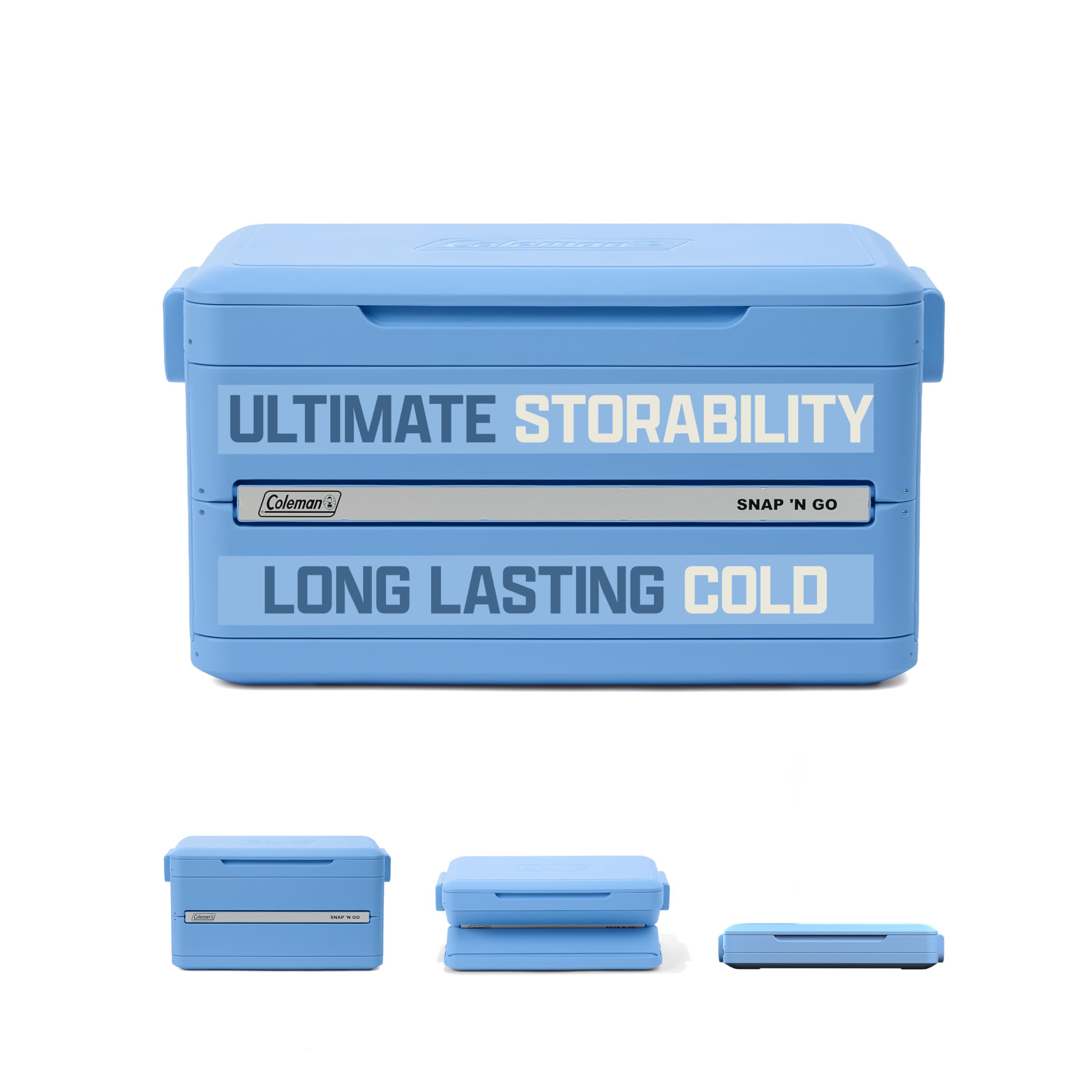 Coleman Snap N Go 55qt Collapsible Hard Cooler, Keeps ice Cold for up to 64 Hours, Holds up to 93 cans, Collapses up to 1/3 its 