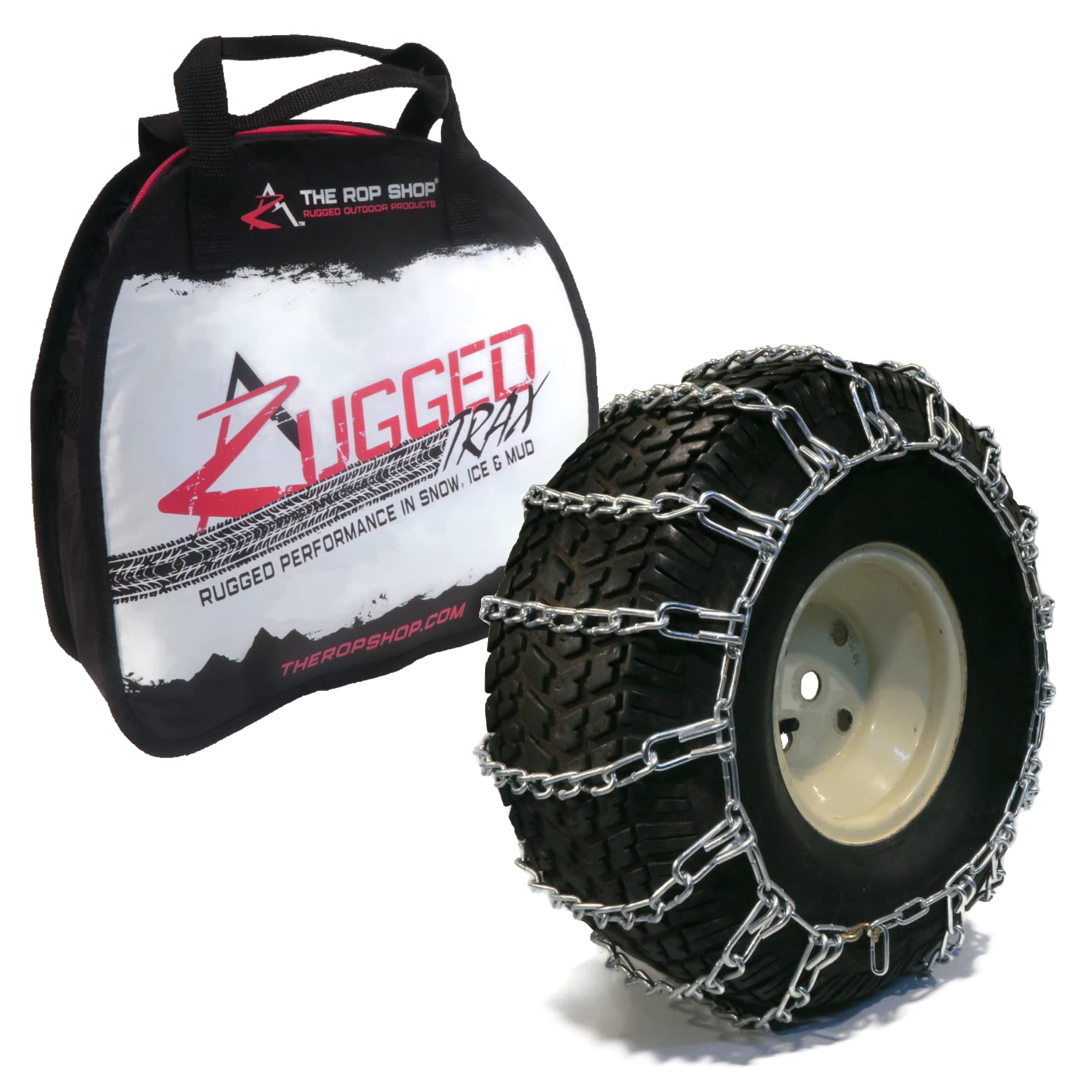 The Rop Shop | Pair Of 2 Link Tire Chains 26X12X12 For Snow Blowers, Lawn & Garden Tractors, Mowers & Riders, Utv, Atv, 4-Wheelers, Utility Vehicles