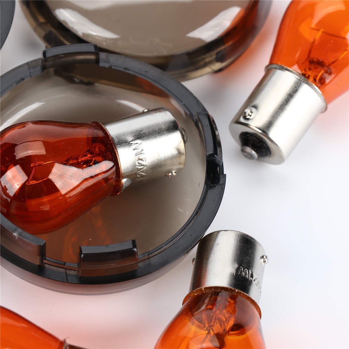 Zytc Smoked Harley Turn Signal Lens Lense Kit With 1156/1157 Bulbs For Harley Davidson Touring Softail Dyna Sportsters 2002-2013