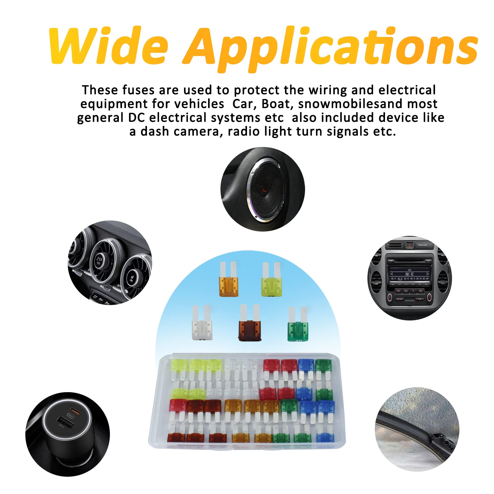 Micro 2 Car Blade Fuses Assortment Kit - Micro2 Fuses Automotive 35Pcs Micro 2 Atr/Apt Blade Fuse Kit (2A/3A/5A/7.5A/10A/15A/20A