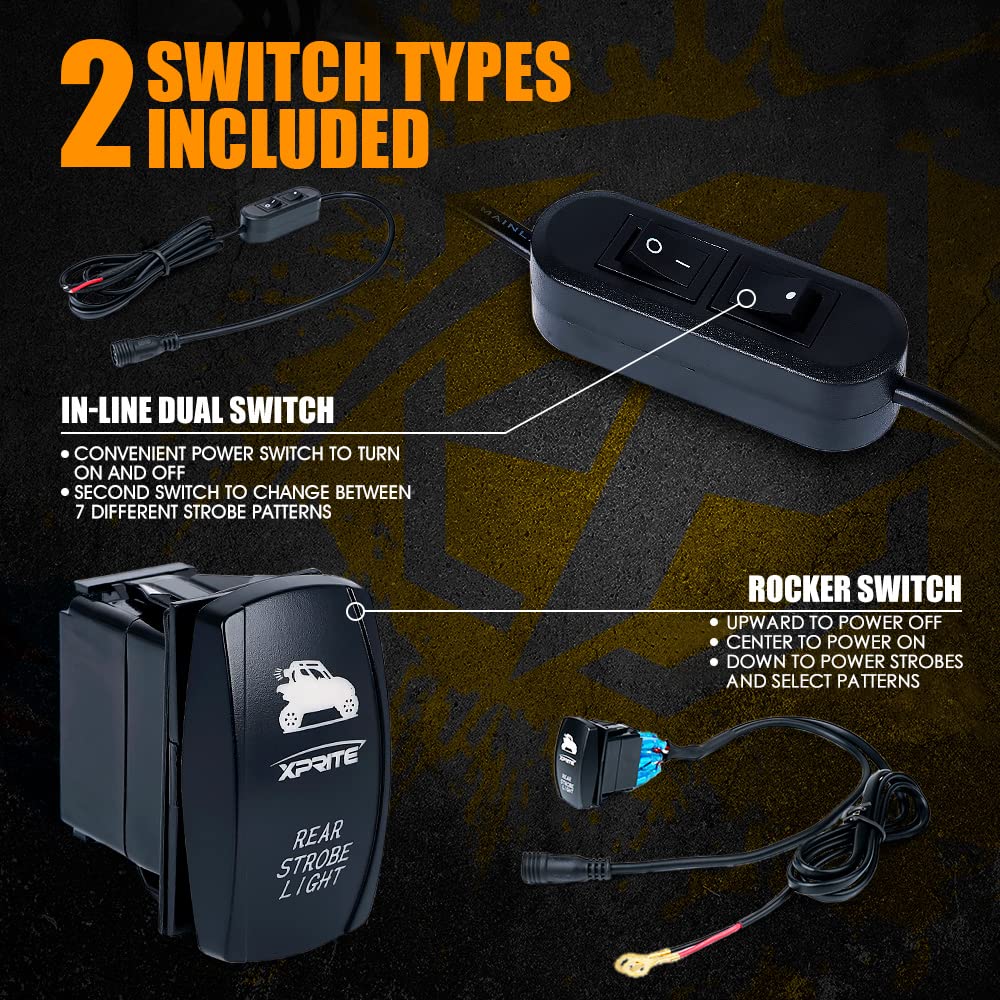 Xprite Upgraded 30'' Offroad Led Rear Chase Strobe Light Bar W/Brake Reverse Turn Signal Light For Polaris Rzr Xp 1000 900, Utv,