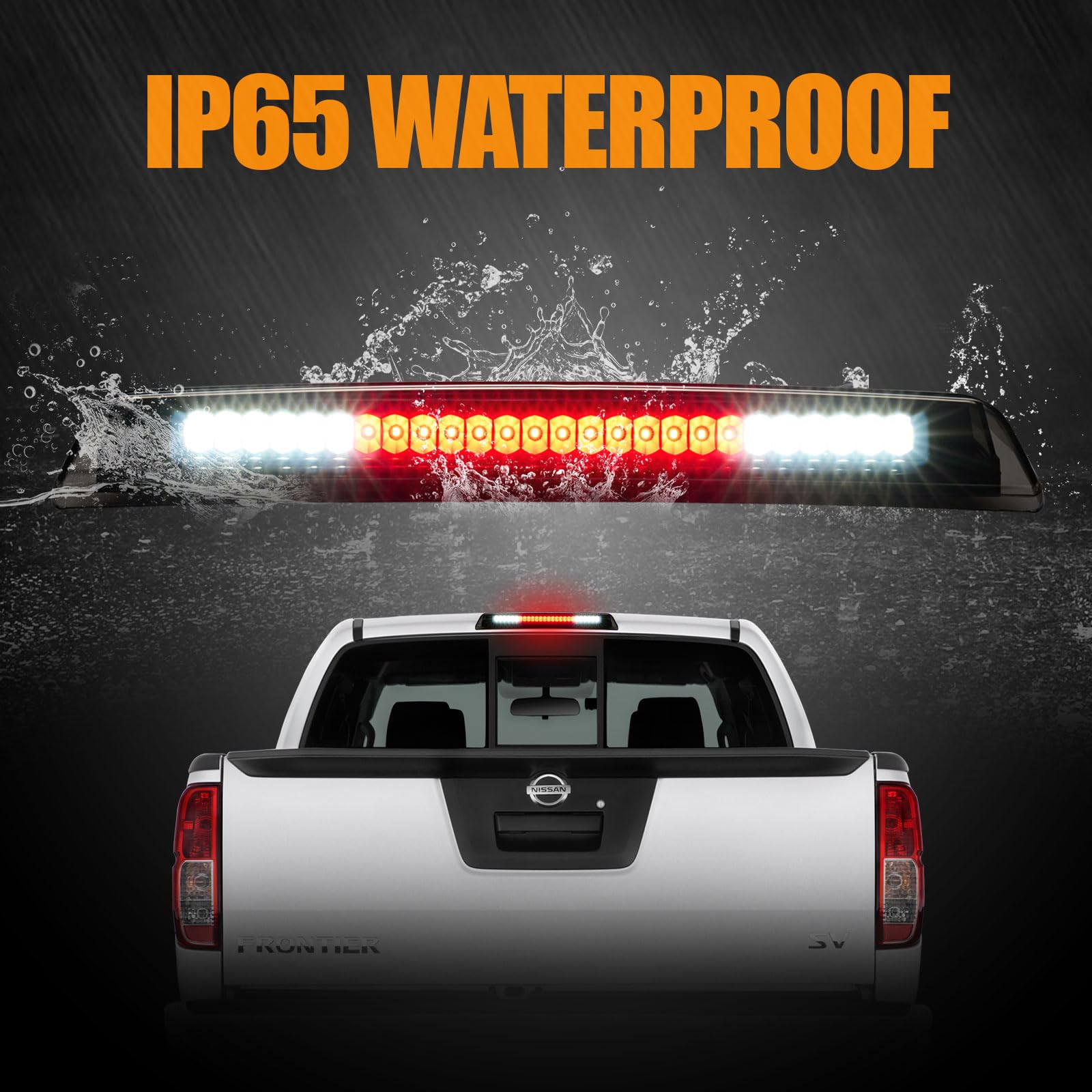 Cxdar Third 3Rd Brake Light Led For 2005-2016 Nissan Frontier, High Mount Rear Brake Lights Assembly For 2004-2015 Nissan Titan,