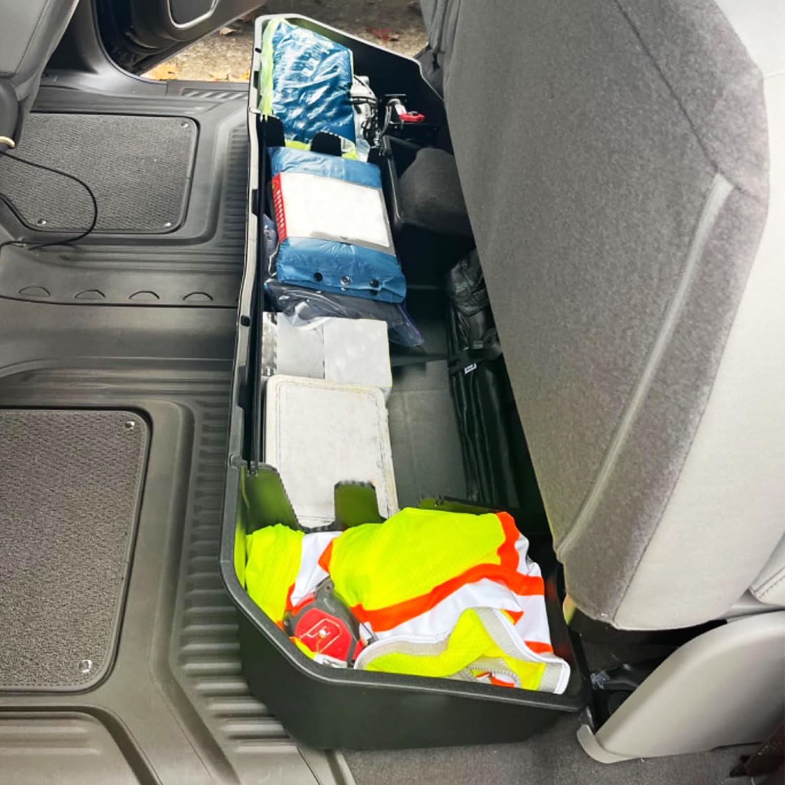 Under Seat Storage Box & Center Console Organizer Tray Fit for 2019-2025 Chevy Silverado 1500 GMC Sierra 1500 2020-2025 2500 350