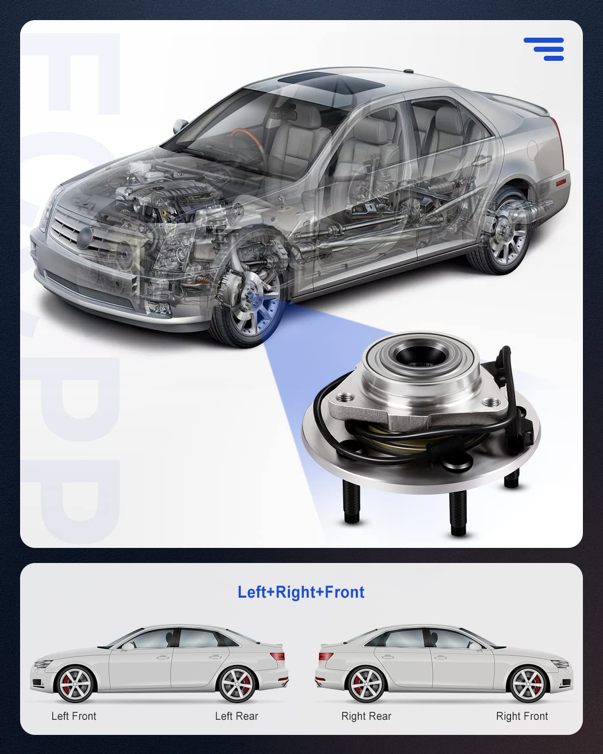 ECCPP Front Wheel Hub Bearing Assembly 5-Lug w/ABS for 2002-2006 Dodge RAM 1500 Compatible with 515073