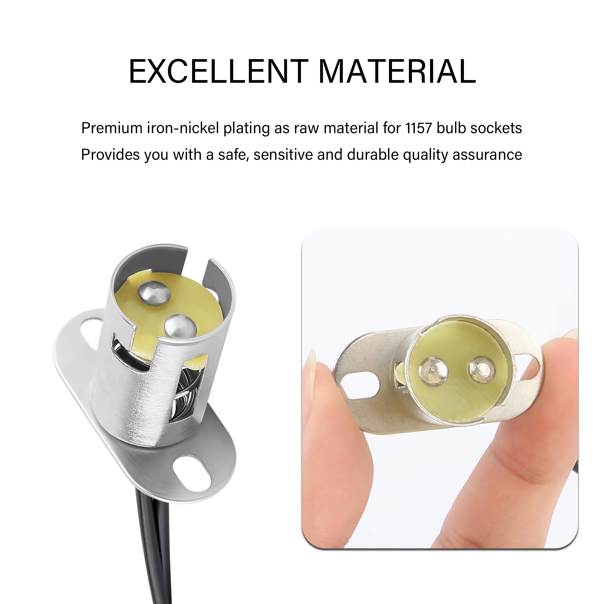 IHOTDER 2PCS Car Bulb Socket,BA15D Car Light Bulb Socket Adapter with 2 Wire Connectors,Multi-Purpose BA15D LED Bulb Socket Hold