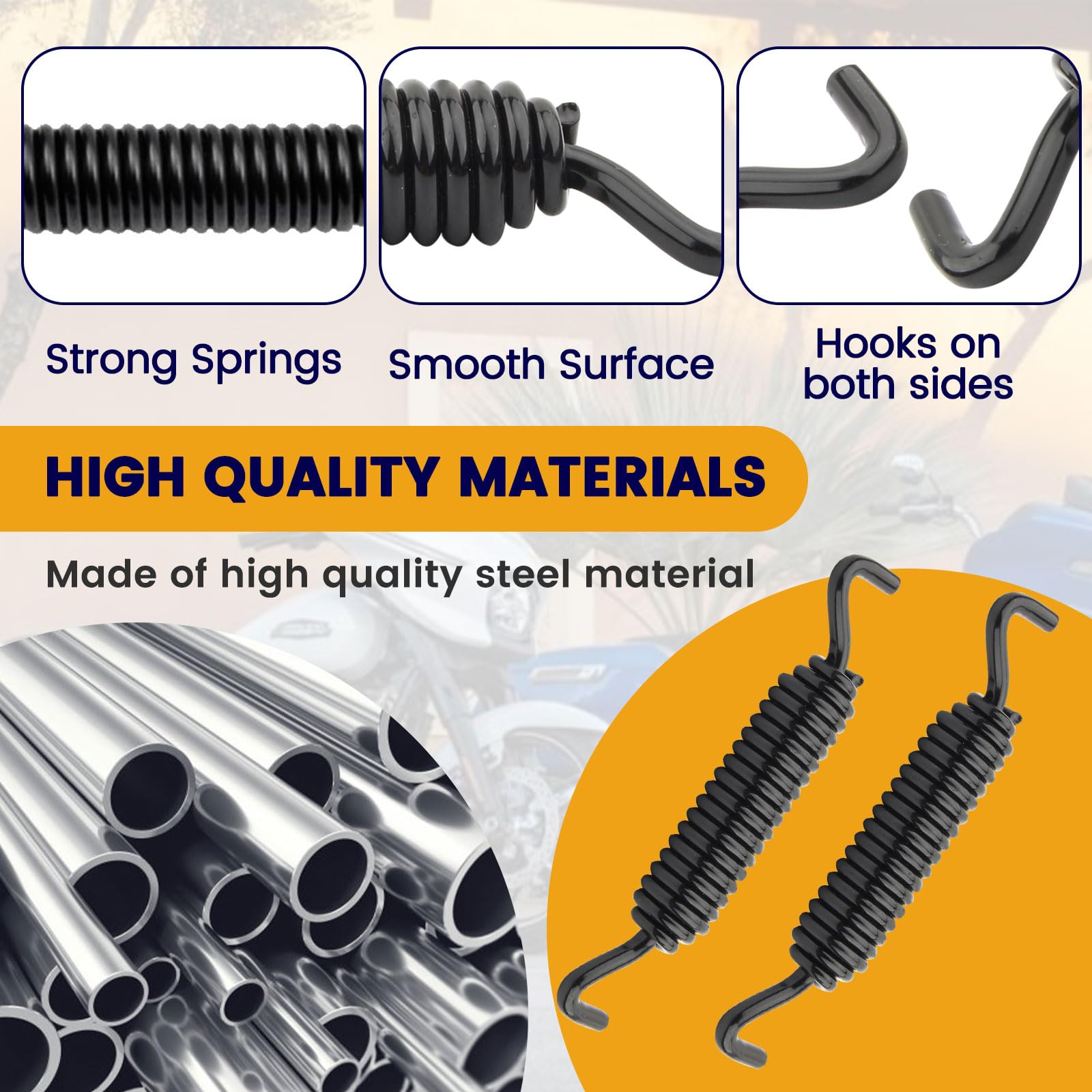 2-Pack Kickstand Spring fits for Harley Touring 2007-2024 and Softail Models 2007-2018.Compatible with Road Glide Road King Stre