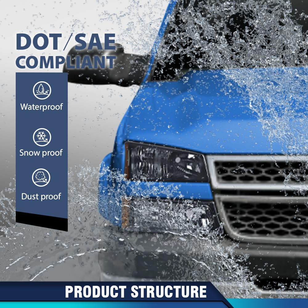 Pit66 Headlight Assembly Compatible With Chevy Silverado 1500 2500 3500 Hd Models 2003-2006/Fit Avalanche 1500 2500 03-06(Fit No