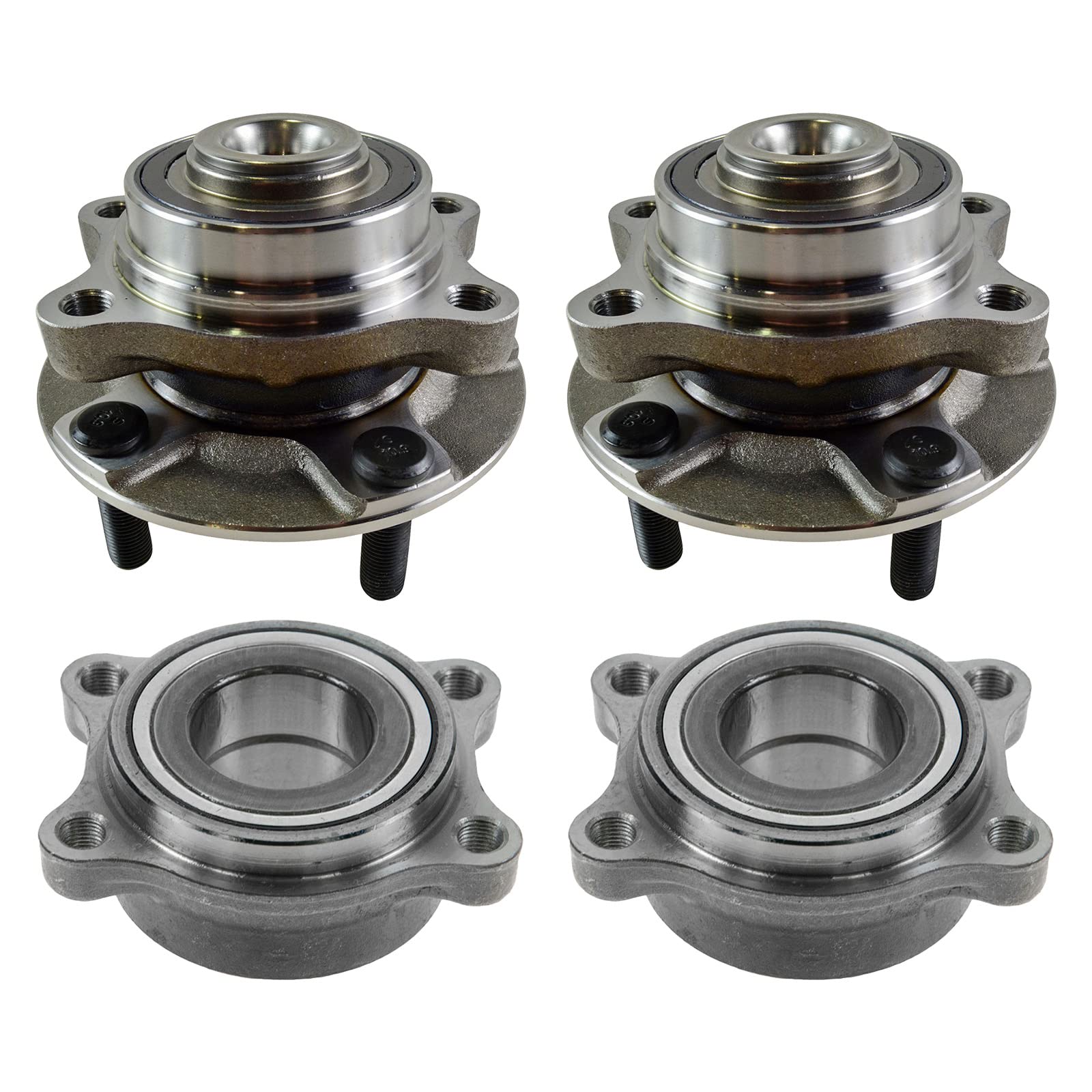 Trq Wheel Hub Bearings Assembly Set Compatible With 2003-2007 Infiniti G35 2003-2009 Nissan 350Z