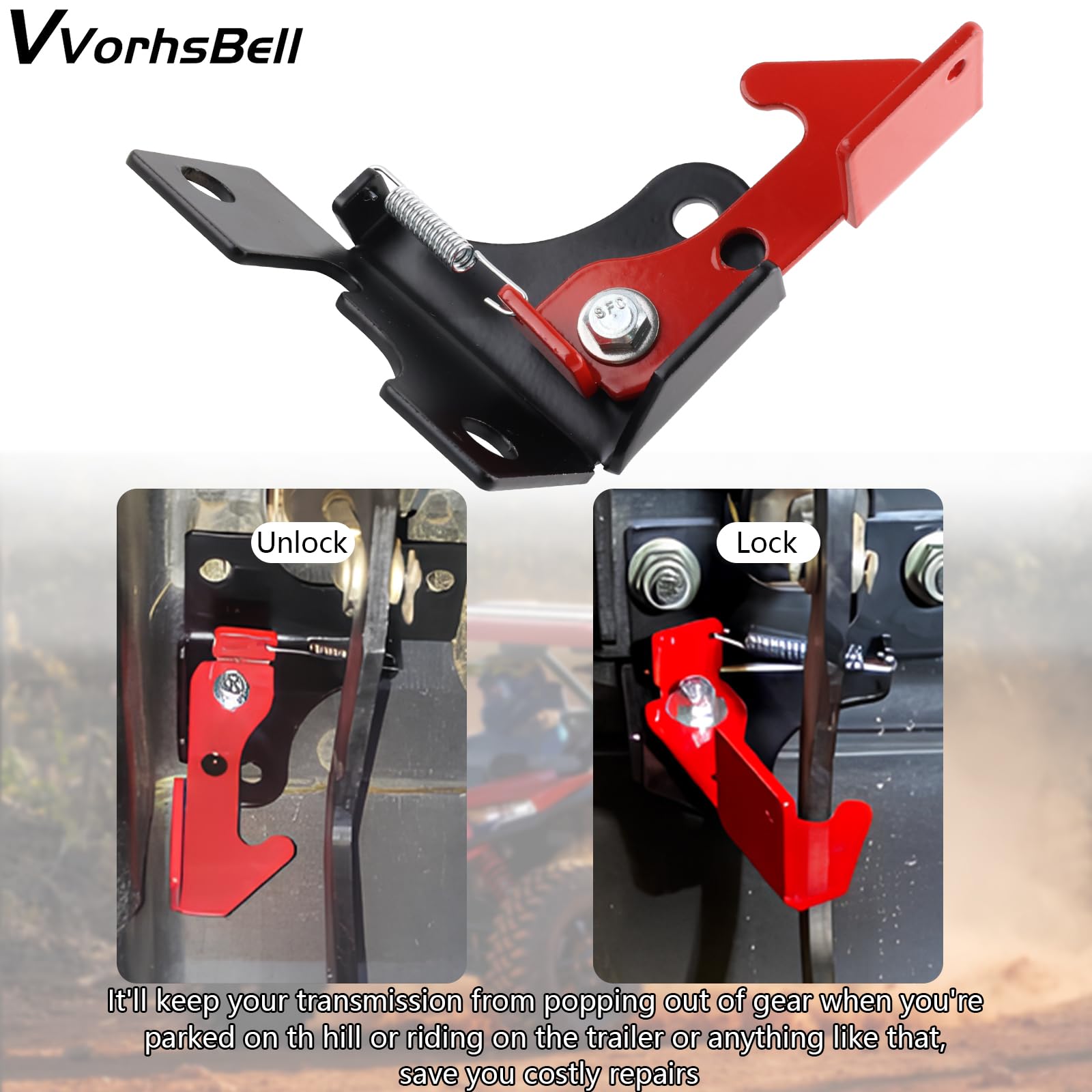 Vvorhsbell Lockable Spring Parking Brake Compatible With Polaris Rzr All Mondel,Accessories Fit For All Polaris Rzr 800, 900, 1000, Xp900, Xp1000 Turbo S Accessories