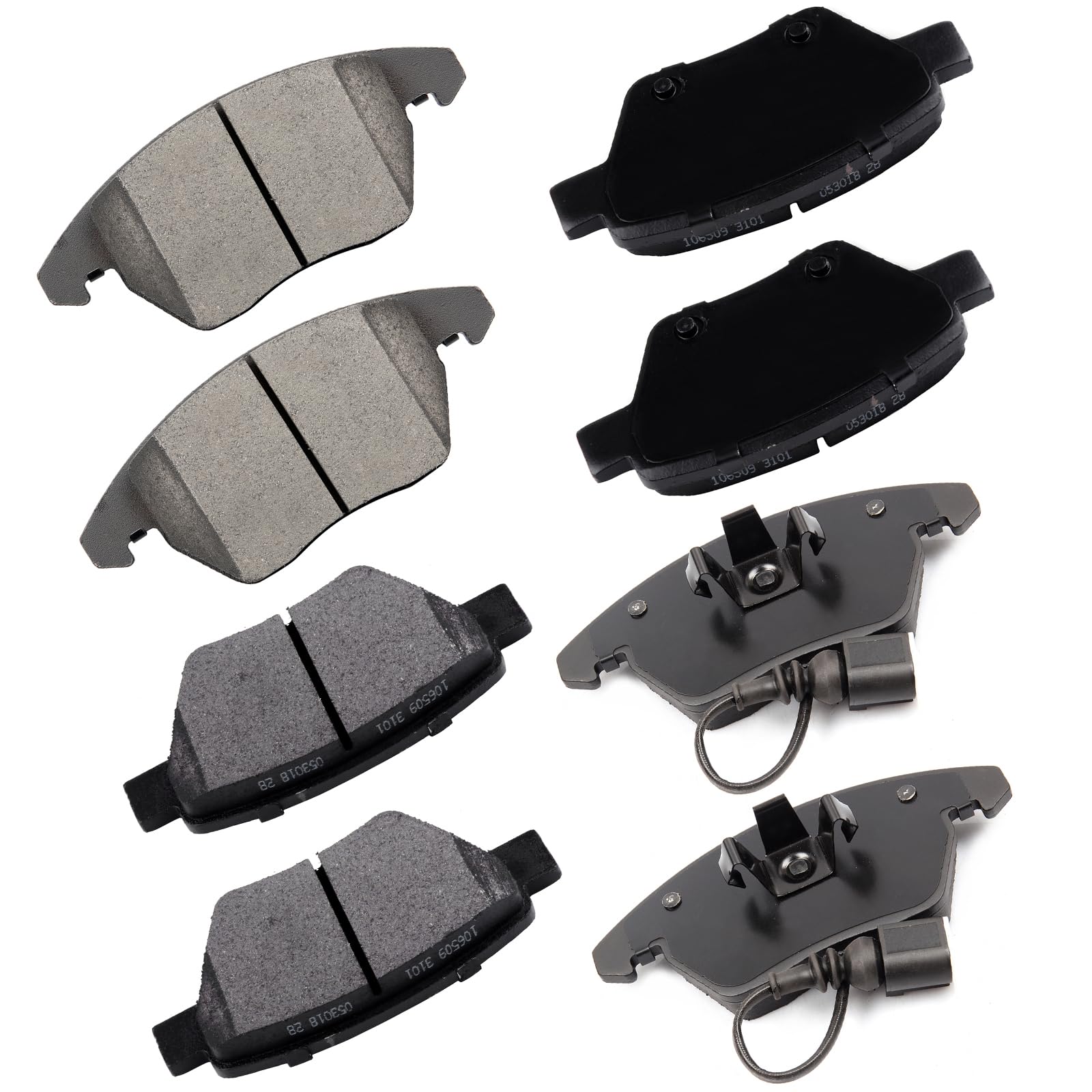 Cciyu D1107 D1456 Ceramic Front Rear Disc Brake Pad Set Fit For 10-12 For Audi A3,10-12 For Audi A3 Quattro,For Volkswagen Type