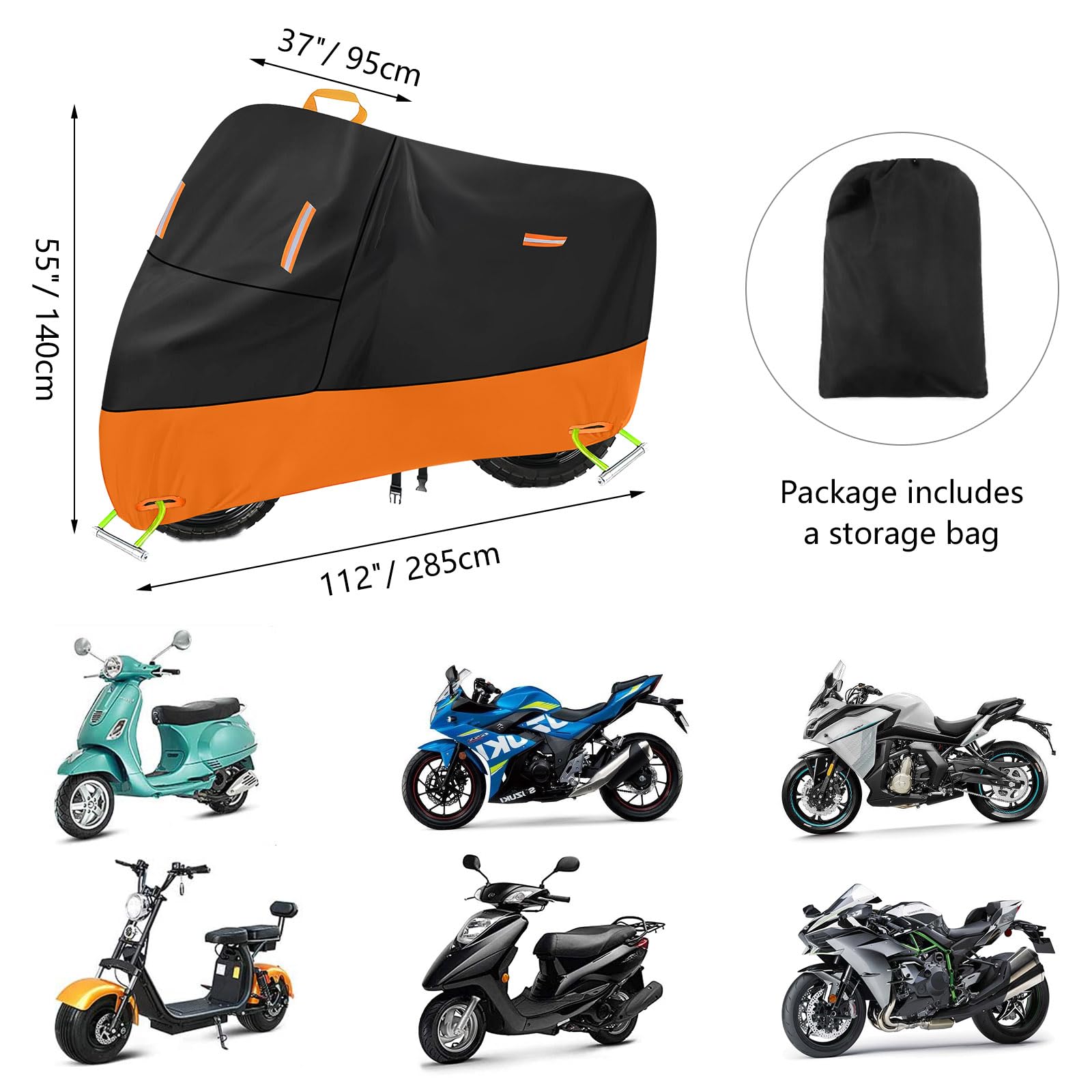Motorcycle Cover 300D Oxford Motorcycle Covers Waterproof Outdoor Storage Fit Up To 110 Inch Harley Davidson Sportster Road King