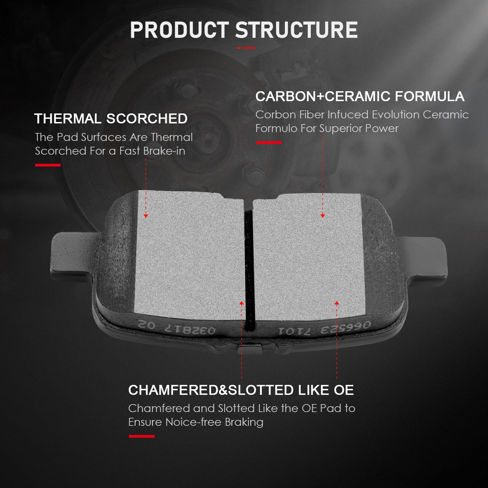 Cciyu D855 D865 Front Rear Ceramic Brake Pads Kits 8Pcs Fit For 2003-2006 For Acura Mdx