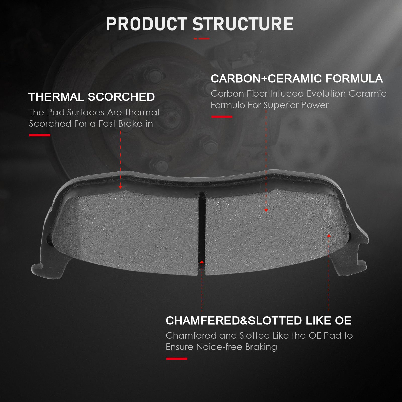 Cciyu D702 D879 Front & Rear Ceramic Brake Pads Kits 01 03 For Ford For F-150 4Wd,04 For Ford For F-150 Heritage 4Wd,03 For Ford