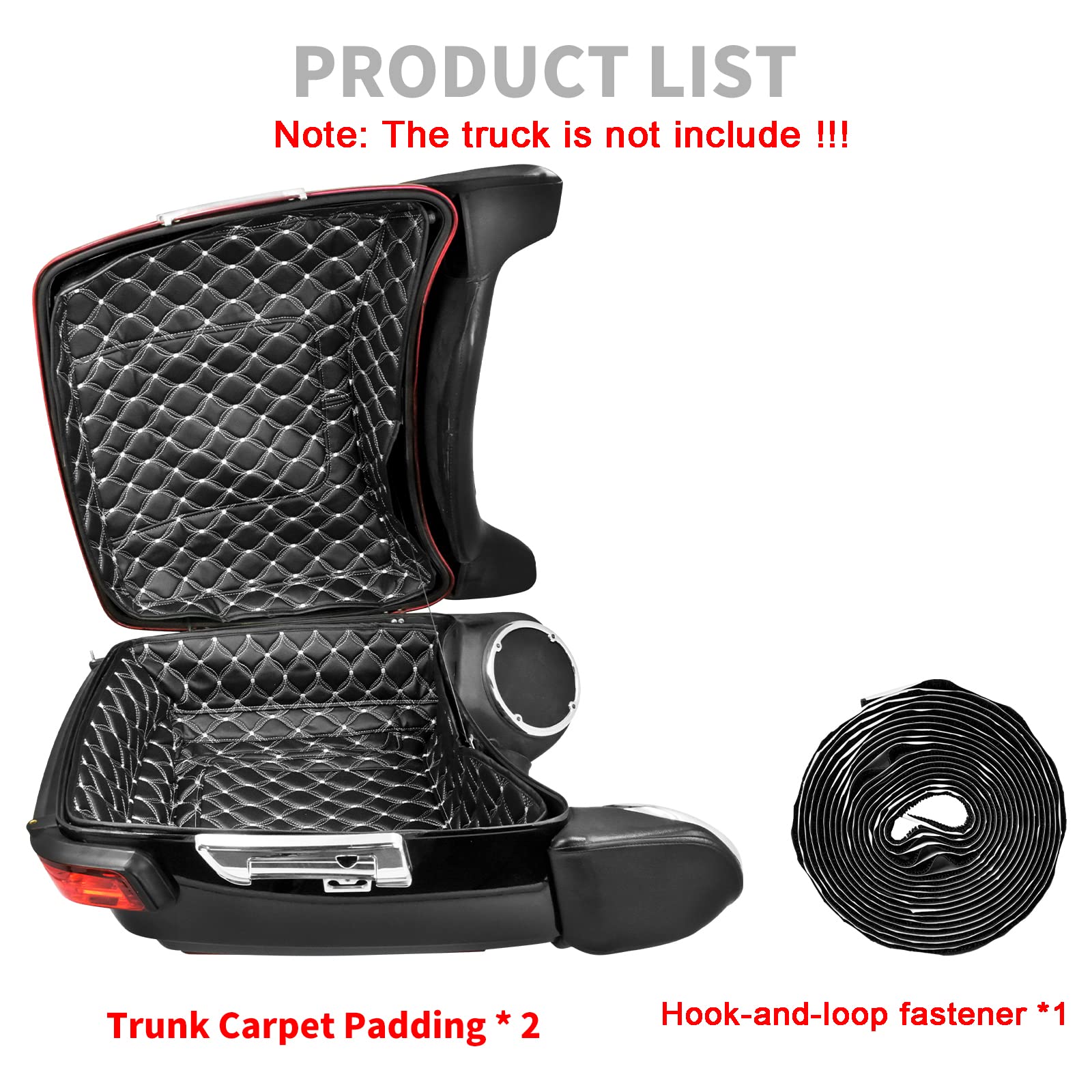 HDBUBALUS King Tour Pack Liners White Thread Stitching Touring Pak Inserts Fit for Harley Touring Electra Road King Street Glide