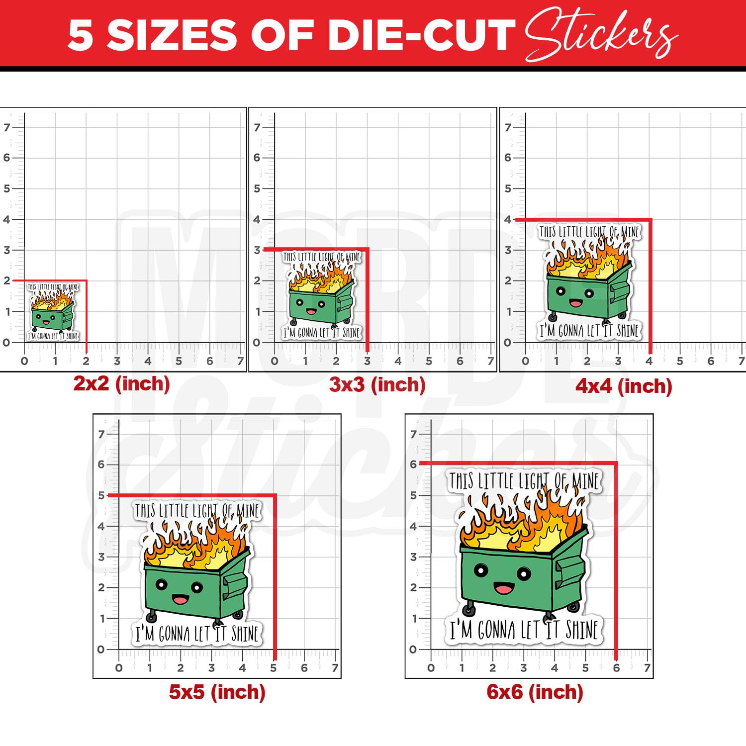 (3Pcs) This Little Light Of Mine I 'M Gonna Let It Shine Sticker Funny Dumpster Fire Meme Sticker 3 '' Die-Cut Waterproof Vinyl