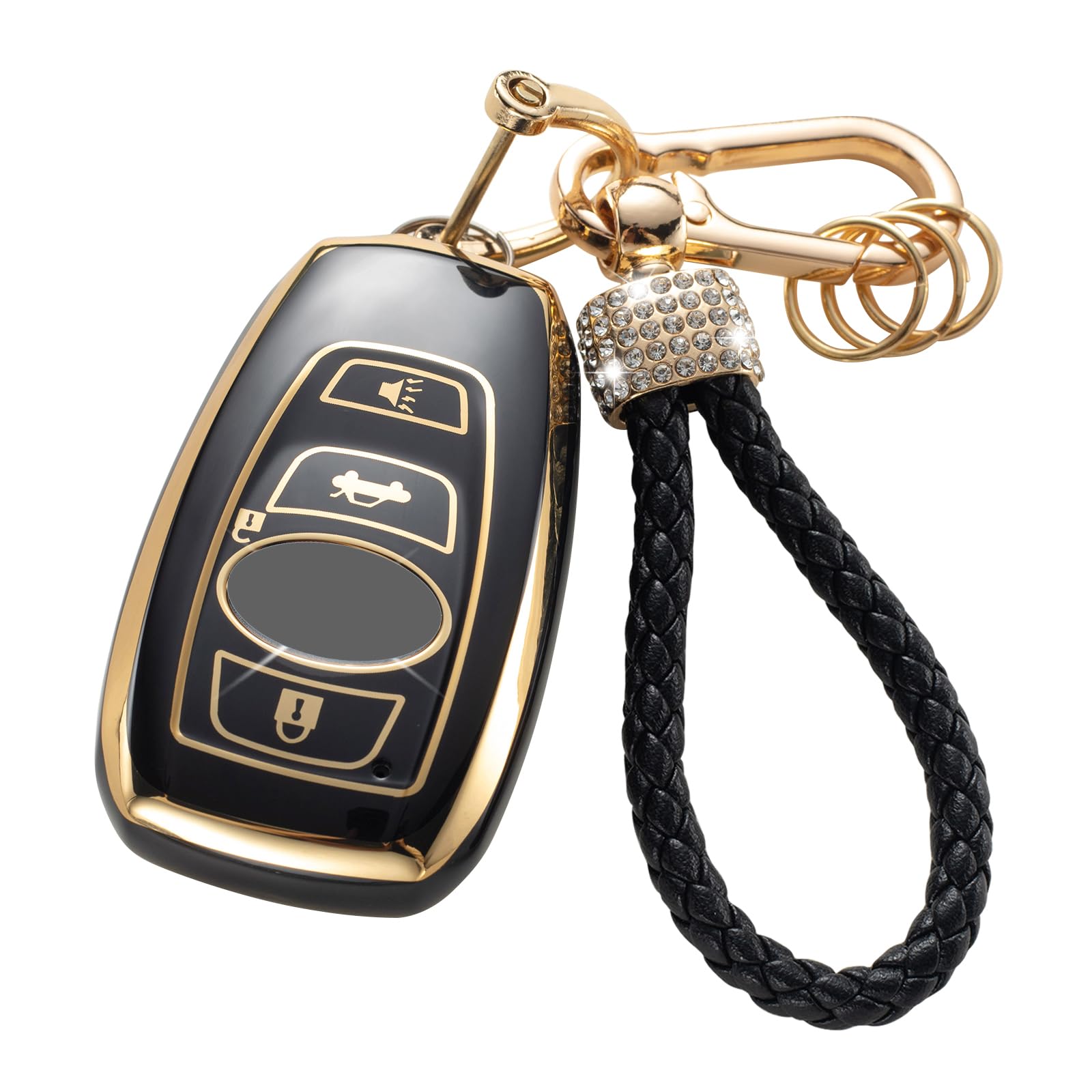 Gematay For Subaru Key Fob Cover With Keychain Lanyard, Soft Tpu Key Fob Protector Compatible With Ascent Brz Crosstrek Forester