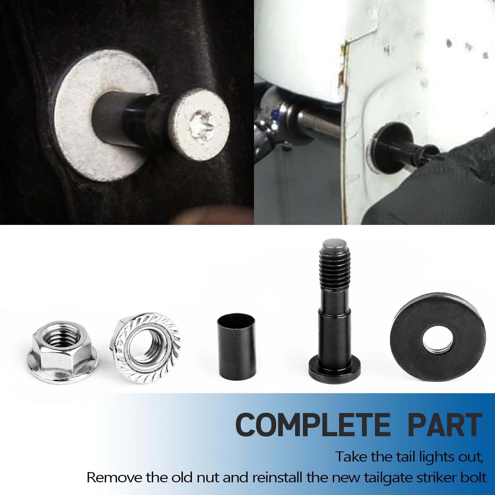 Unigt 38427 Tailgate Striker Bolt Compatible With Chevy Silverado Escalade Avalanche Sierra Come With Nuts Replace 11570162 - Set Of 2