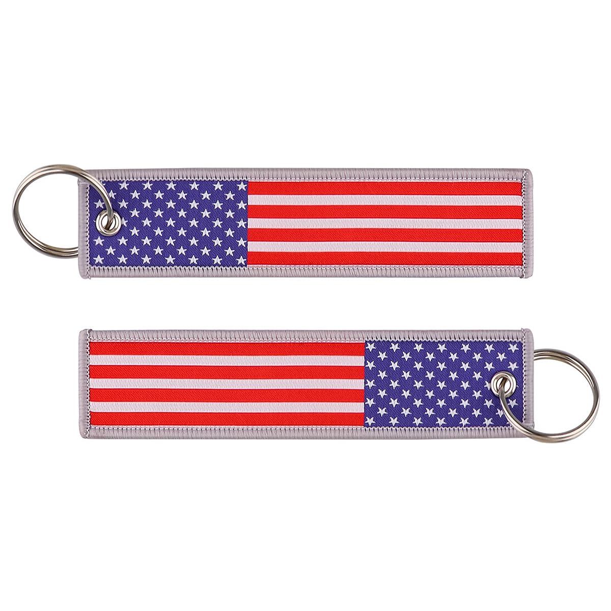 beemorita 2pcs USA Flag Motorcycle Keychain for Motorcycles, Scooters, Cars, Bike, Backpack Motorcycle Key Chain Key Tag Jet Tag