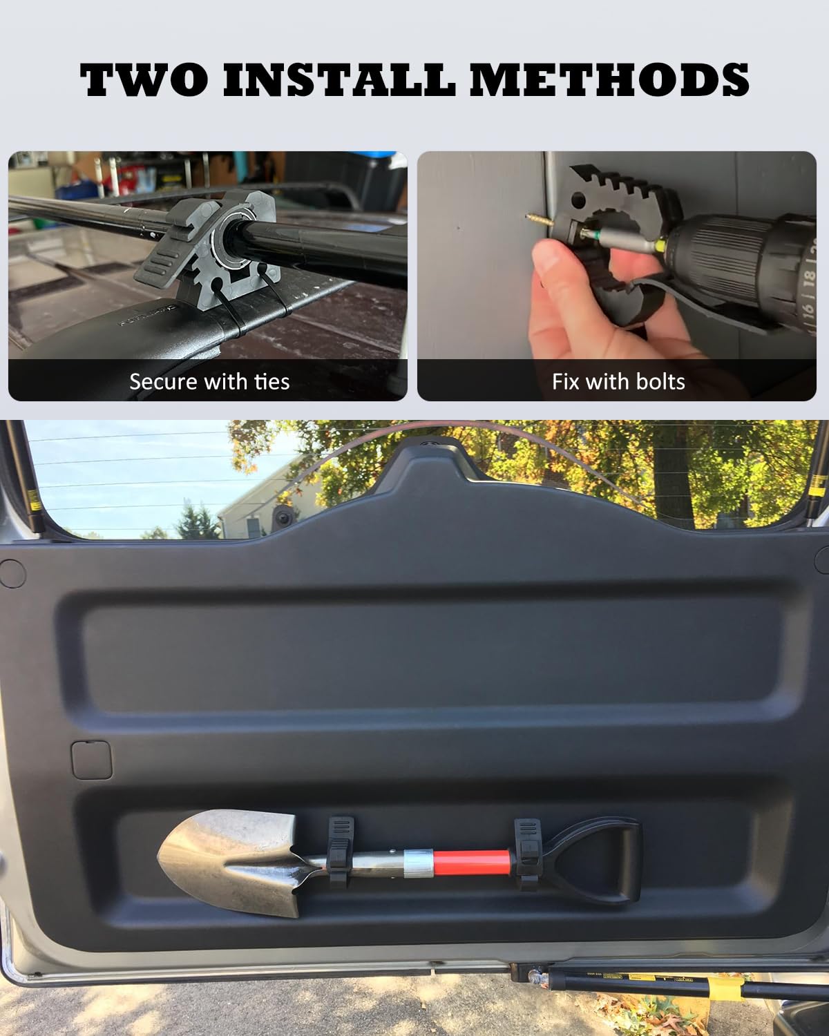 Quick-Release Clamp Mount Rubber Clamp Grip for 1/7'' to 1-3/7'' Diameter Tools and Equipment Used on Off-road vehicle, UTV, ATV