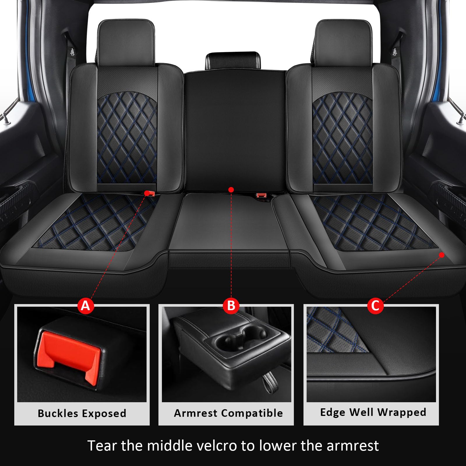 MIROZO Seat Covers for Ram, Waterproof Truck Seat Covers Compatible with 2009-2024 Dodge Ram 1500 2500 3500 Truck Pickup Crew Qu