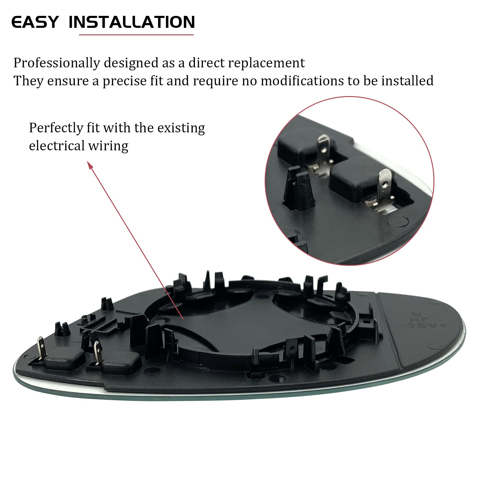 Passenger Right Side Heated Mirror Replacement for 2005-2010 Volkswagen VW R32 EOS GTI Rabbit Jetta Passat Mirror Glass - Side V