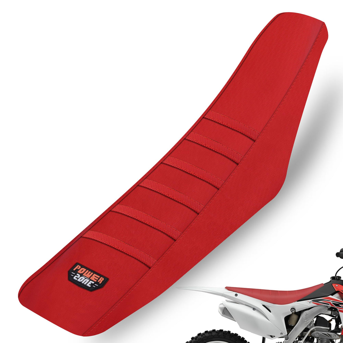 Fewfuss Dirt Bike Seat Cover - White Stripe Universial Seat Cover For Dirt Bike - Motorcycle Motorcross Enduro Seat Covers (All