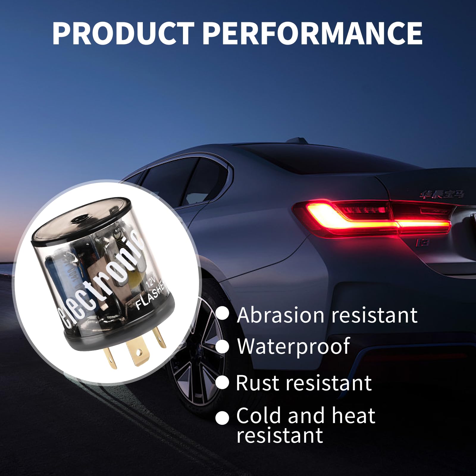 Hbxdeco 4PCS LED Flasher Relay, 3 Pin 12V Heavy Duty LED Turn Signal Relay for Fixing Hyper Flashing, 2 Prong Round Electronic F