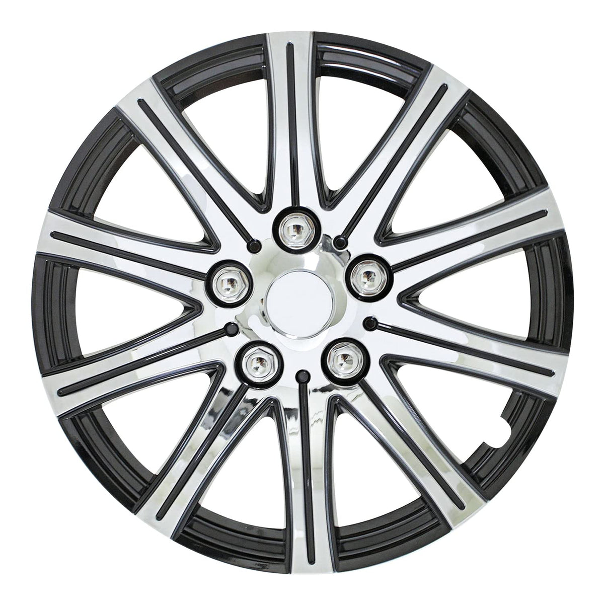 Pilot Automotive Wh528-15Se-Bx 15 Inch Silver With Black Accent Universal Hubcap Wheel Covers For Cars - Set Of 4 - Fits Most Ca