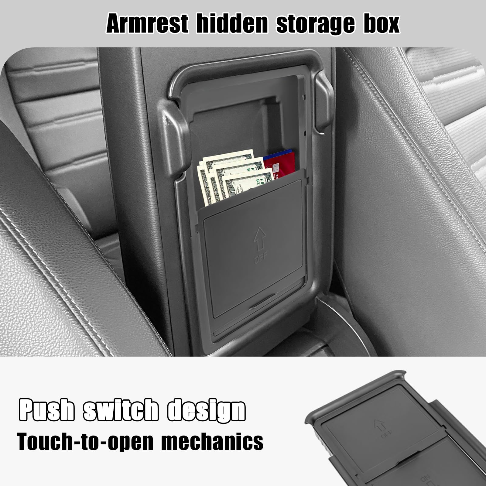 Neepiar 3PCS Center Console Organizer Compatible with 2023 2024 Honda CRV Armrest Storage Box Armrest Hidden Storage Box Secret