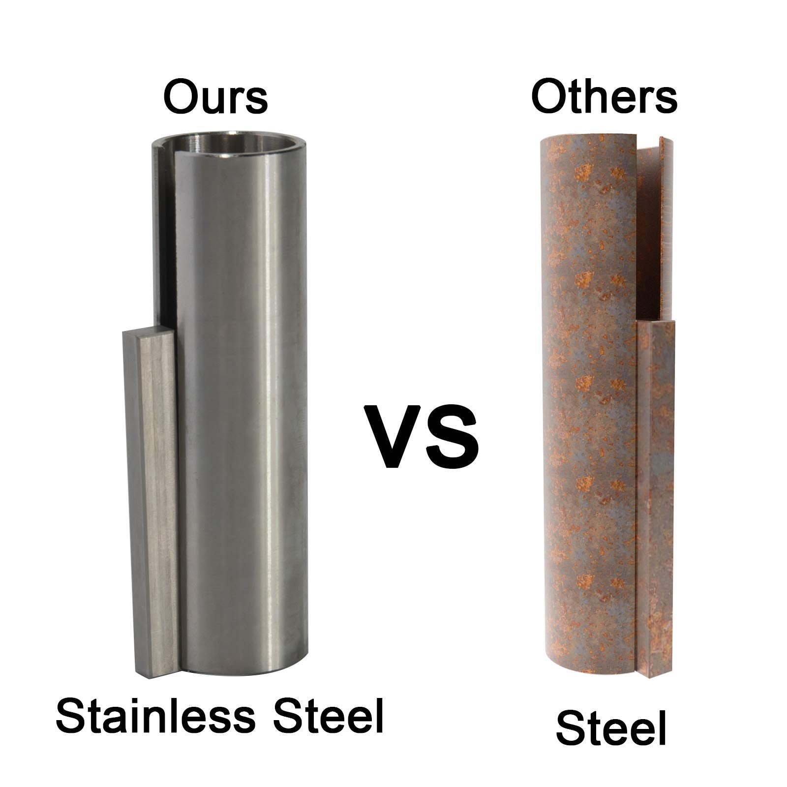 3Mirrors Crank Shaft Sleeve Adapter 3/4 To 7/8 Stainless Steel Adapter For Gas Engine Pulley Bore Reducer Sleeve Bushing W/ 3/16 Key