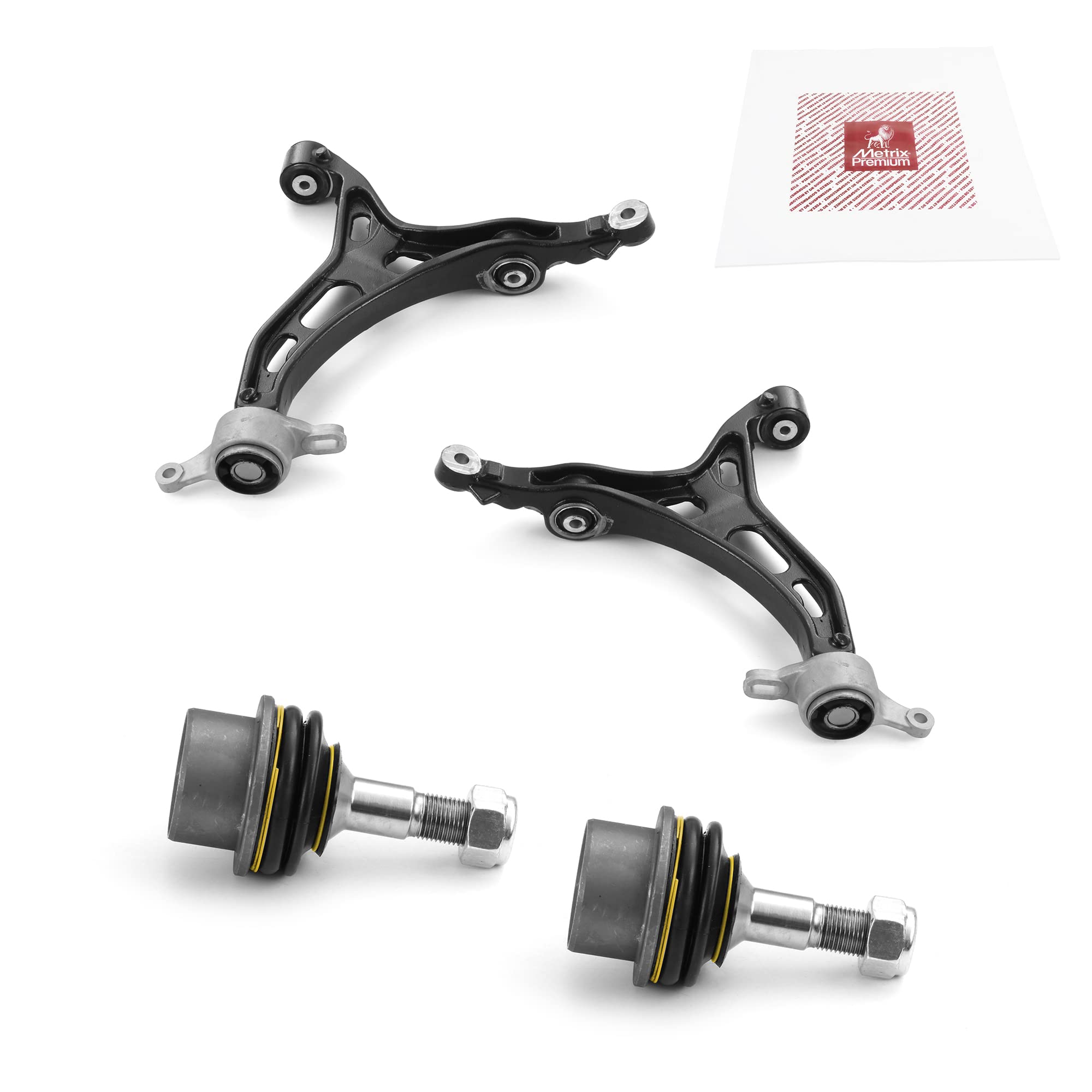 Metrix Premium Chassis Parts - 4 Pc Front Lower Control Arm & Front Lower Ball Joint Kit Fits 11-15 Dodge Durango, 11-15 Jeep Gr